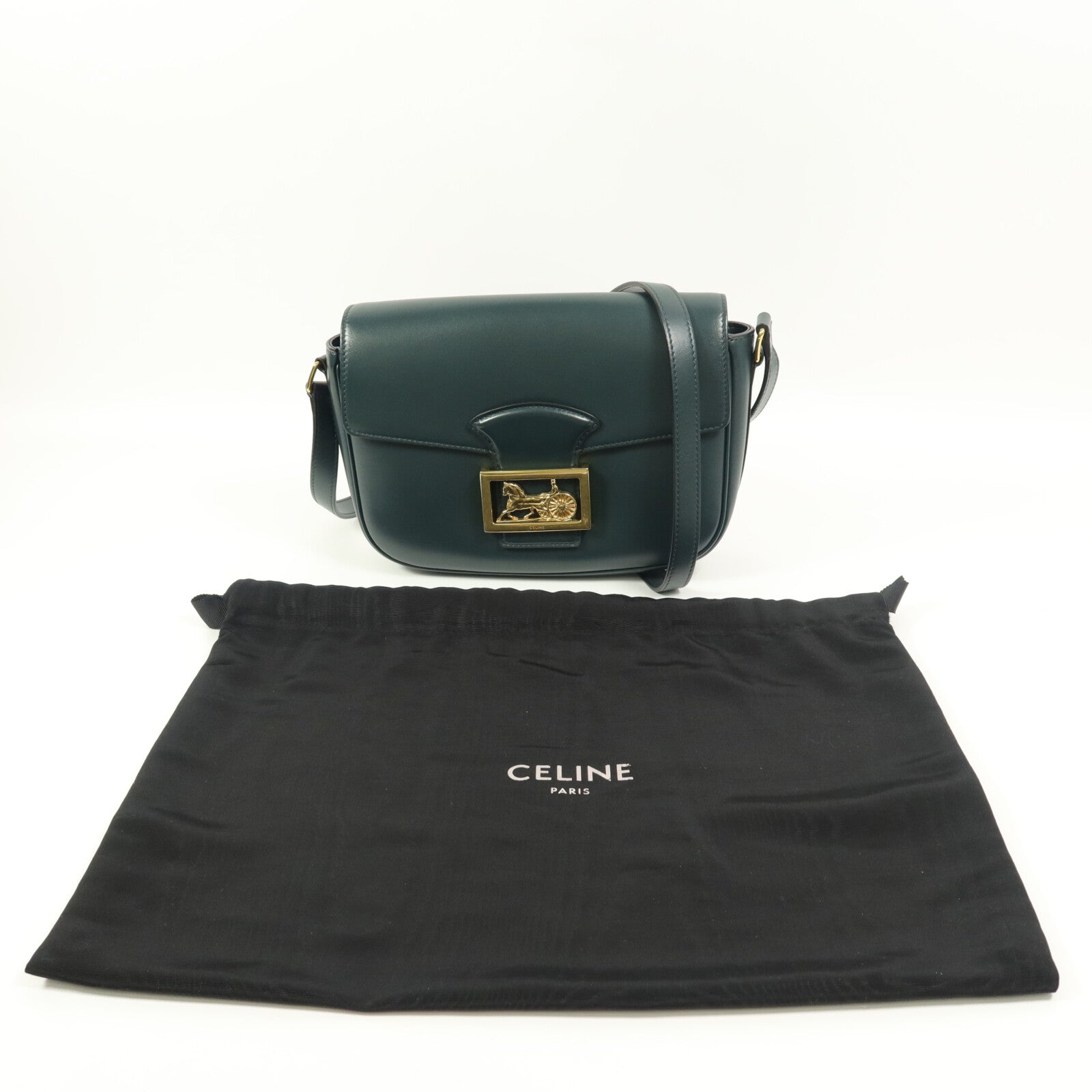 CELINE 牛皮皮革Horse Box Bag肩背袋