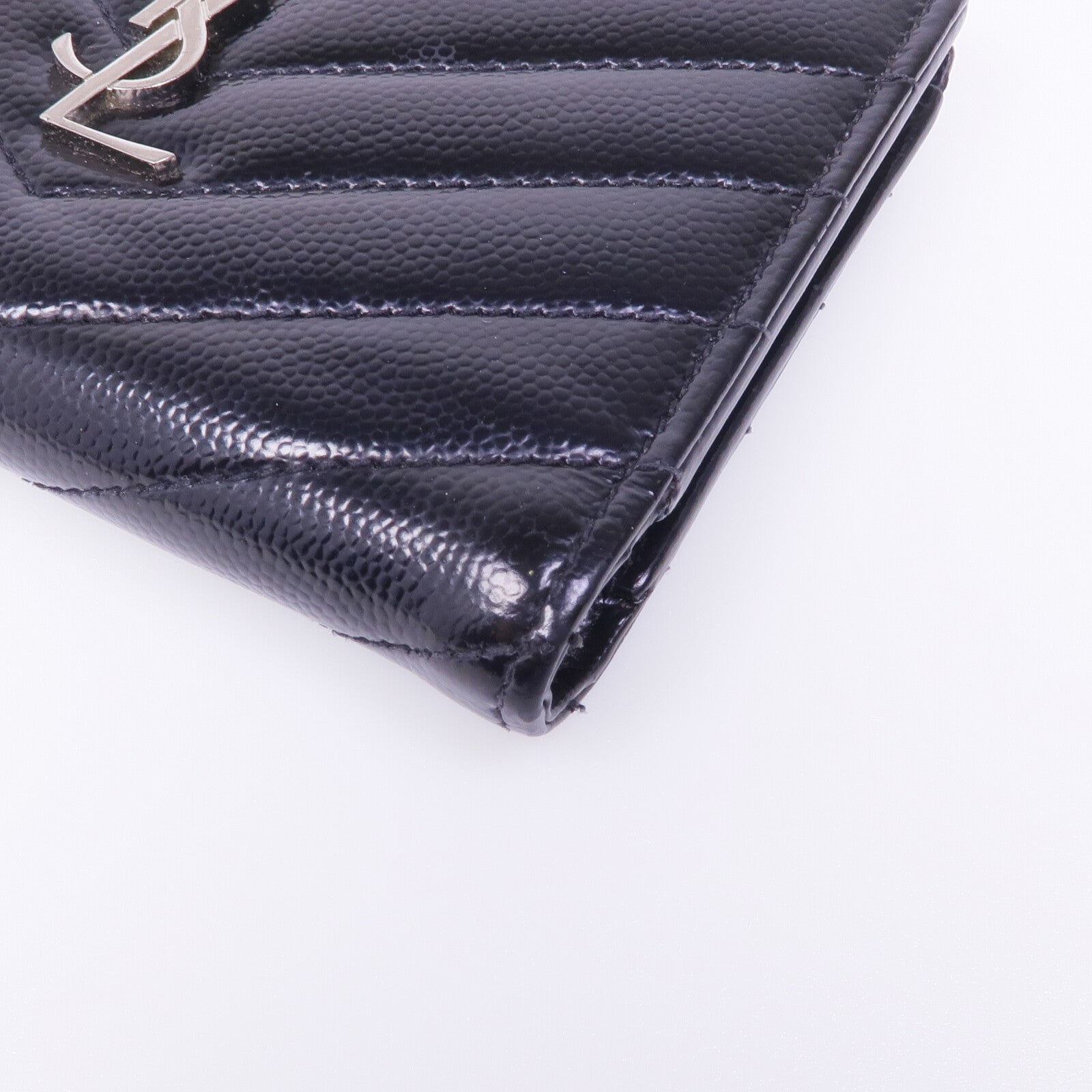 SAINT LAURENT 牛皮皮革Wallet銀扣卡片套