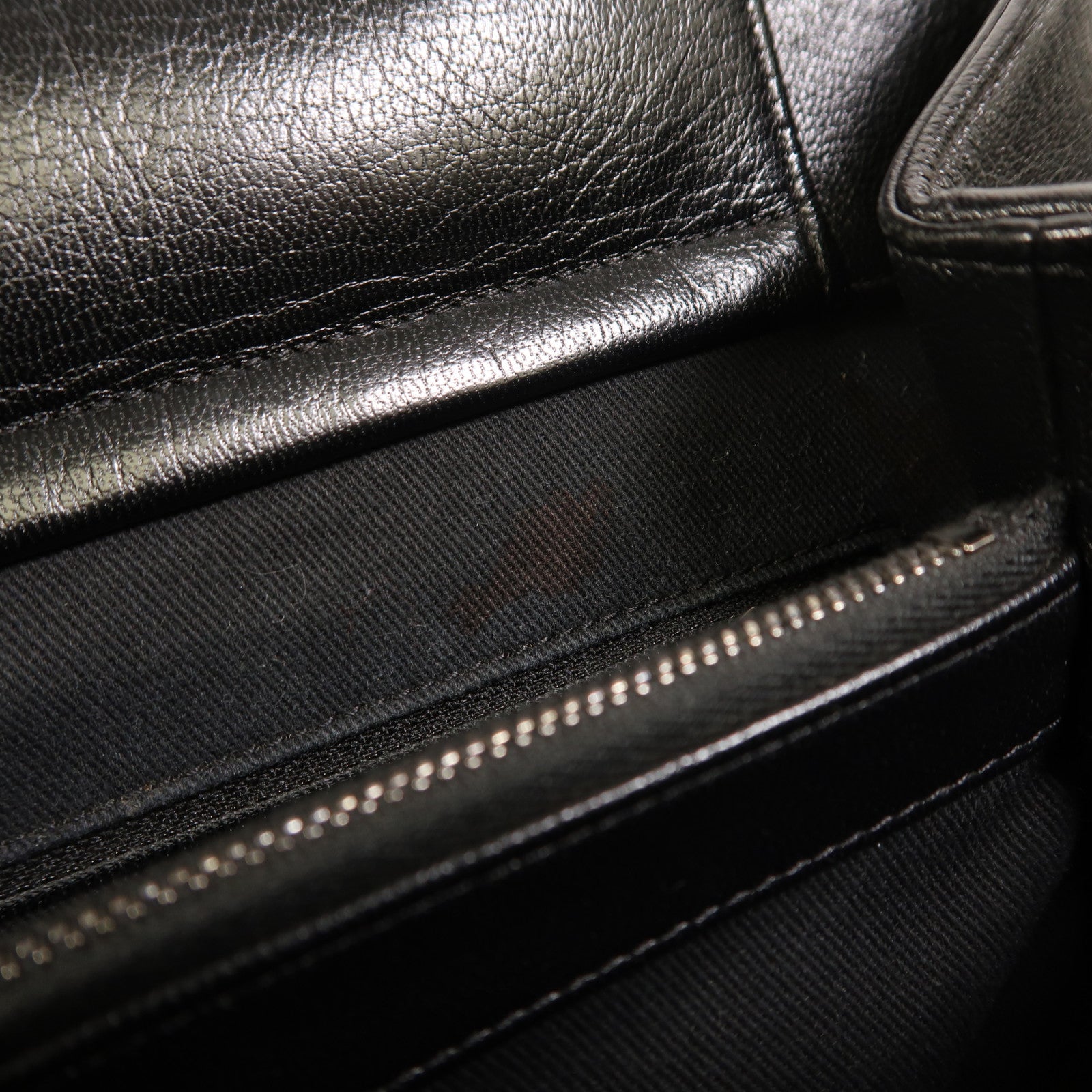 CHANEL 牛皮皮革Tote Bag銀扣肩背袋