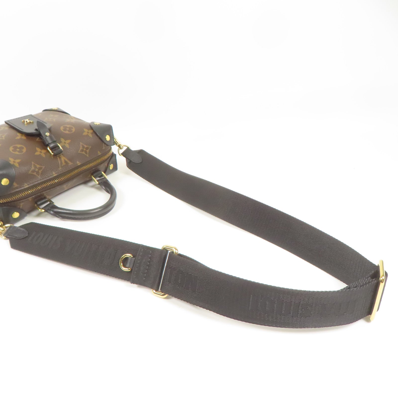 LOUIS VUITTON 【激減優惠】Monogram Petite Malle Souple金扣手挽肩背兩用袋棕色