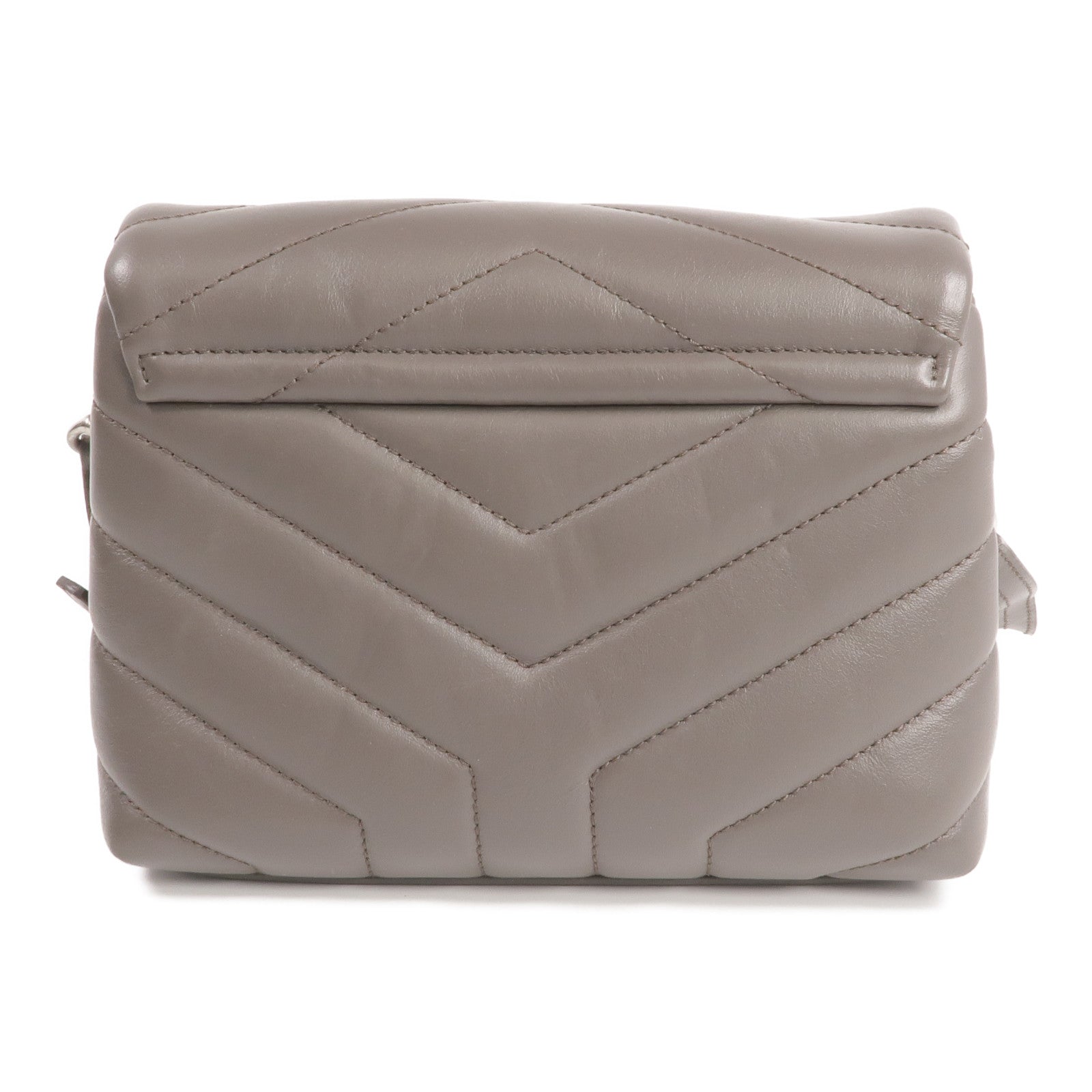 SAINT LAURENT 牛皮皮革Loulou Toy Taupe銀扣肩背袋