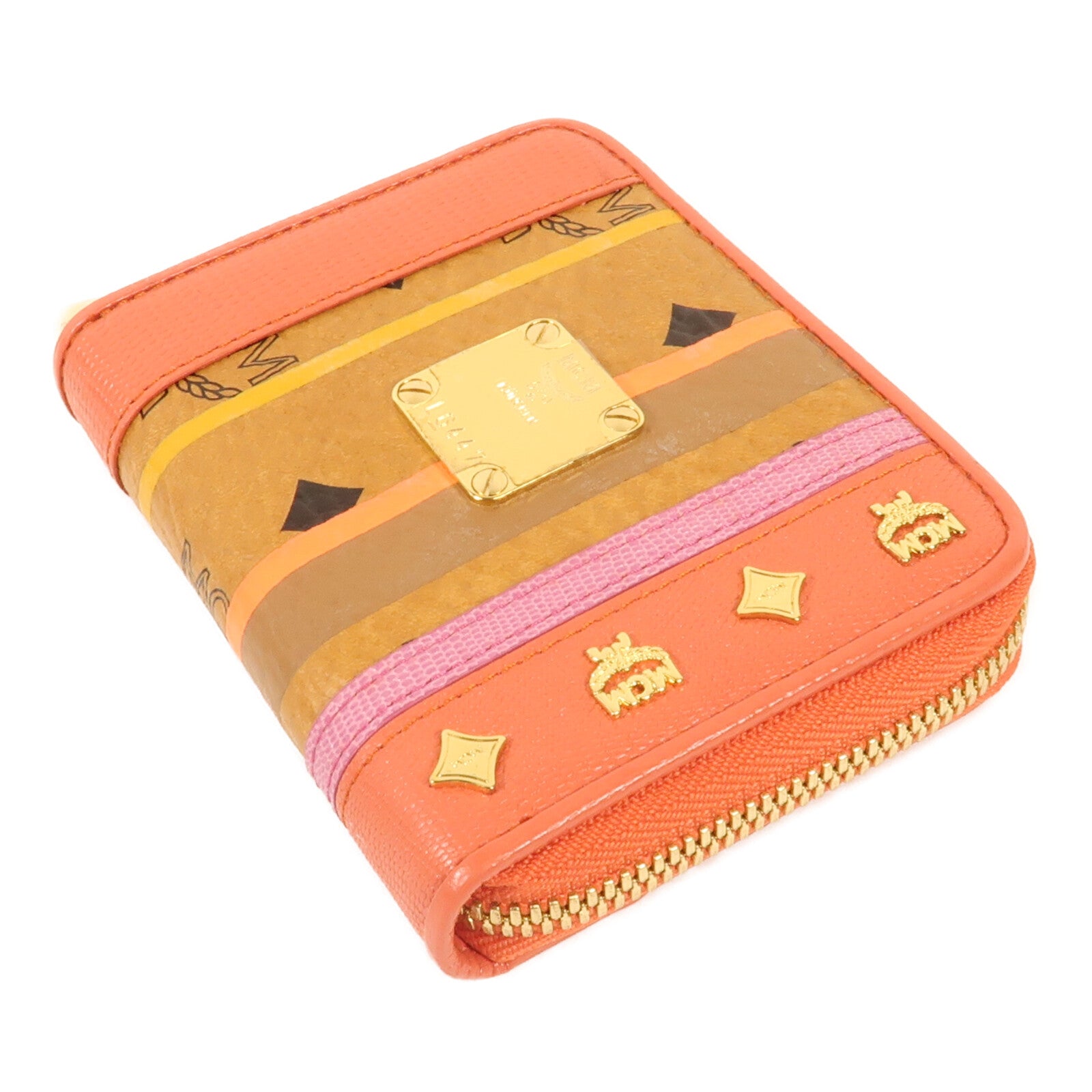 MCM 塗層帆布Wallet金扣錢包