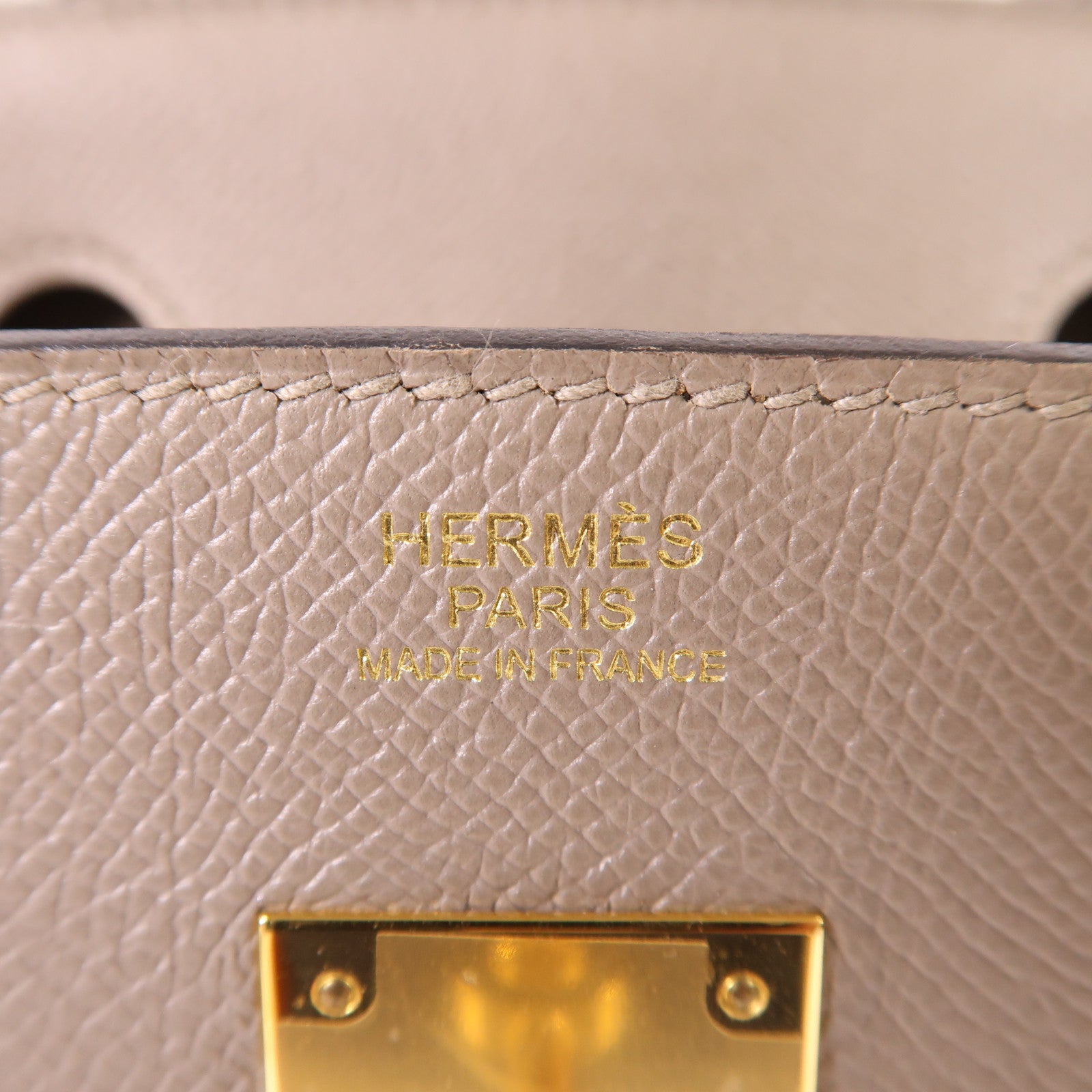 HERMES Epsom皮革Birkin 30金扣手挽袋Gris Asphalt