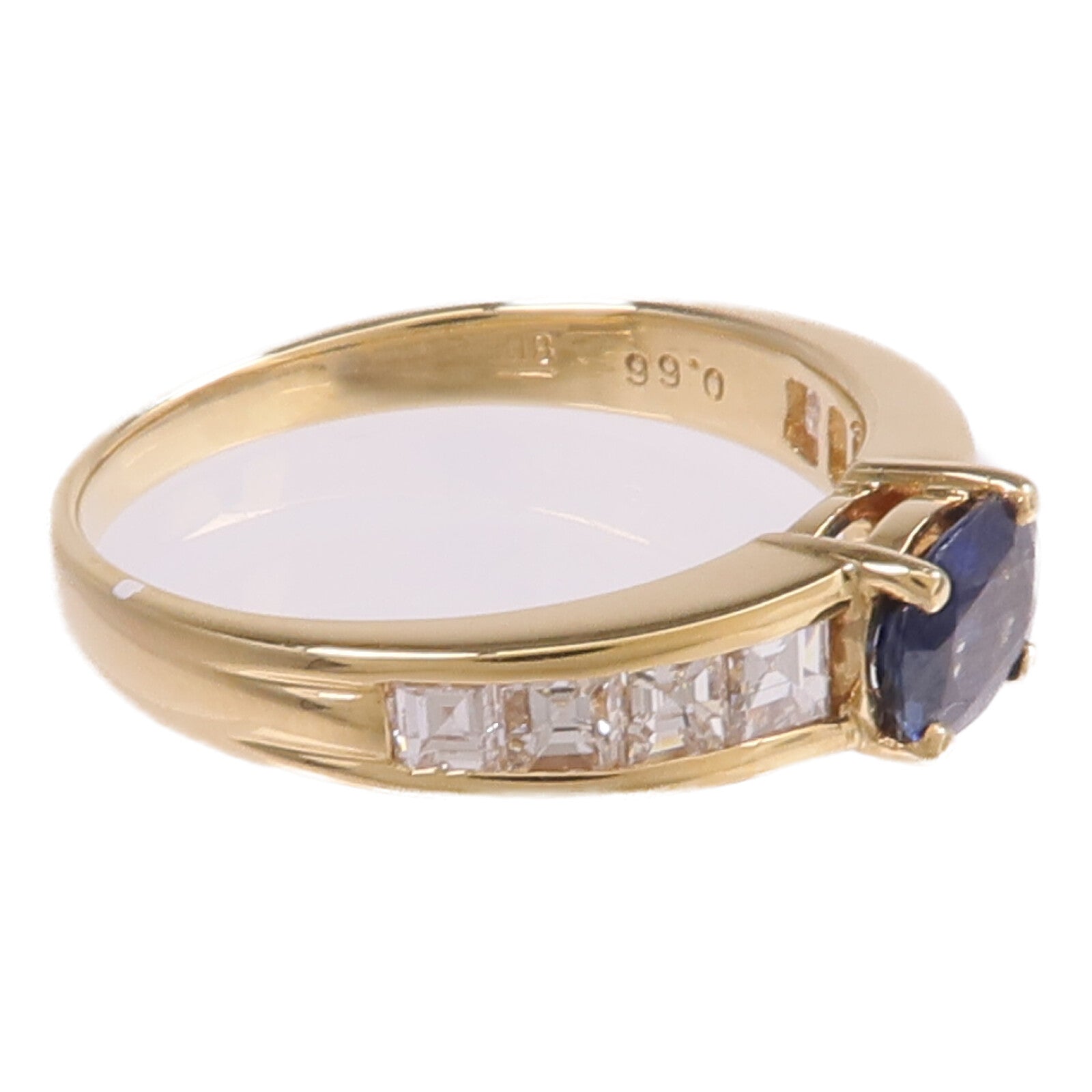 JEWELRY 18K黃金Sapphire Diamond Ring藍寶石/鑽石戒指US#6.75