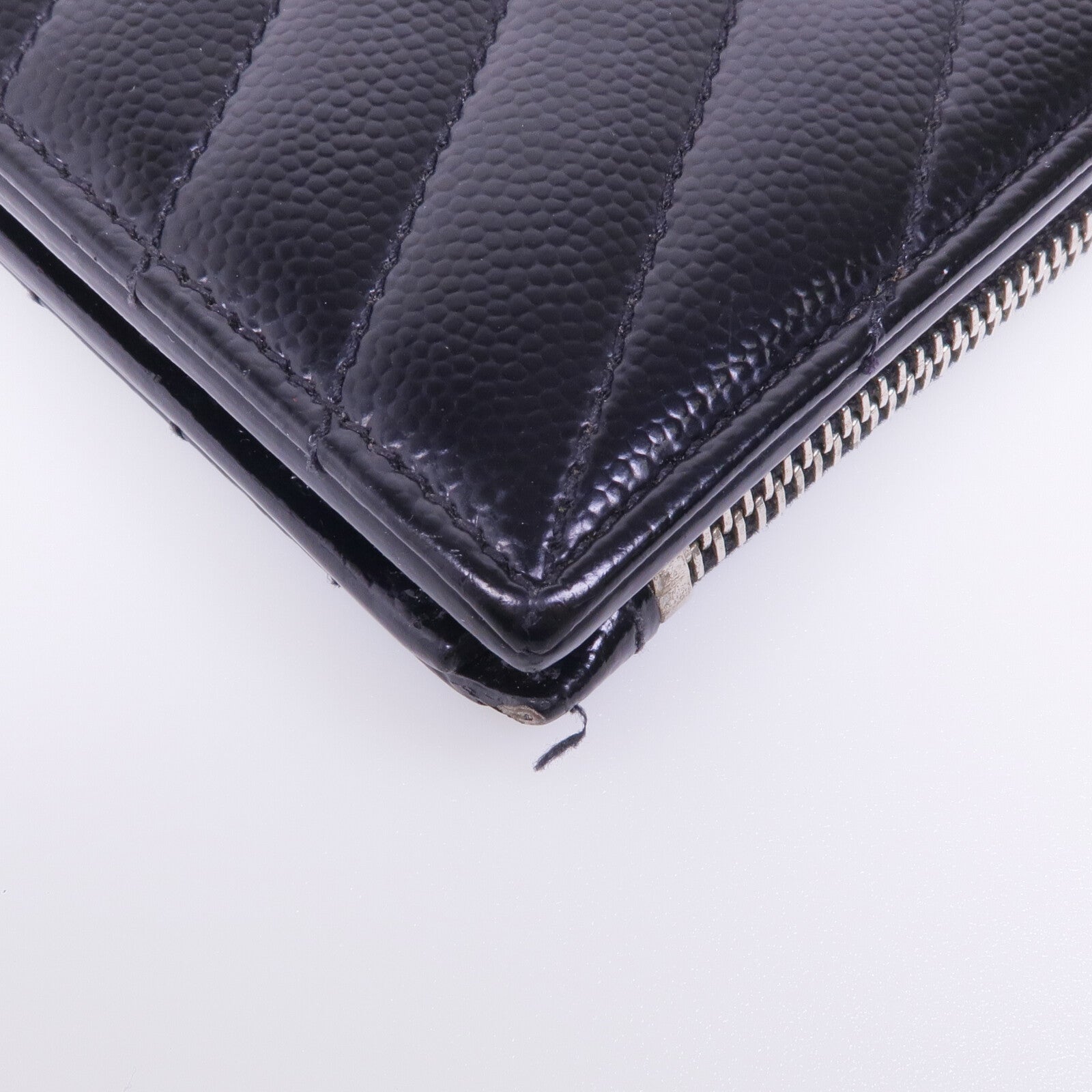 SAINT LAURENT 牛皮皮革Wallet銀扣卡片套