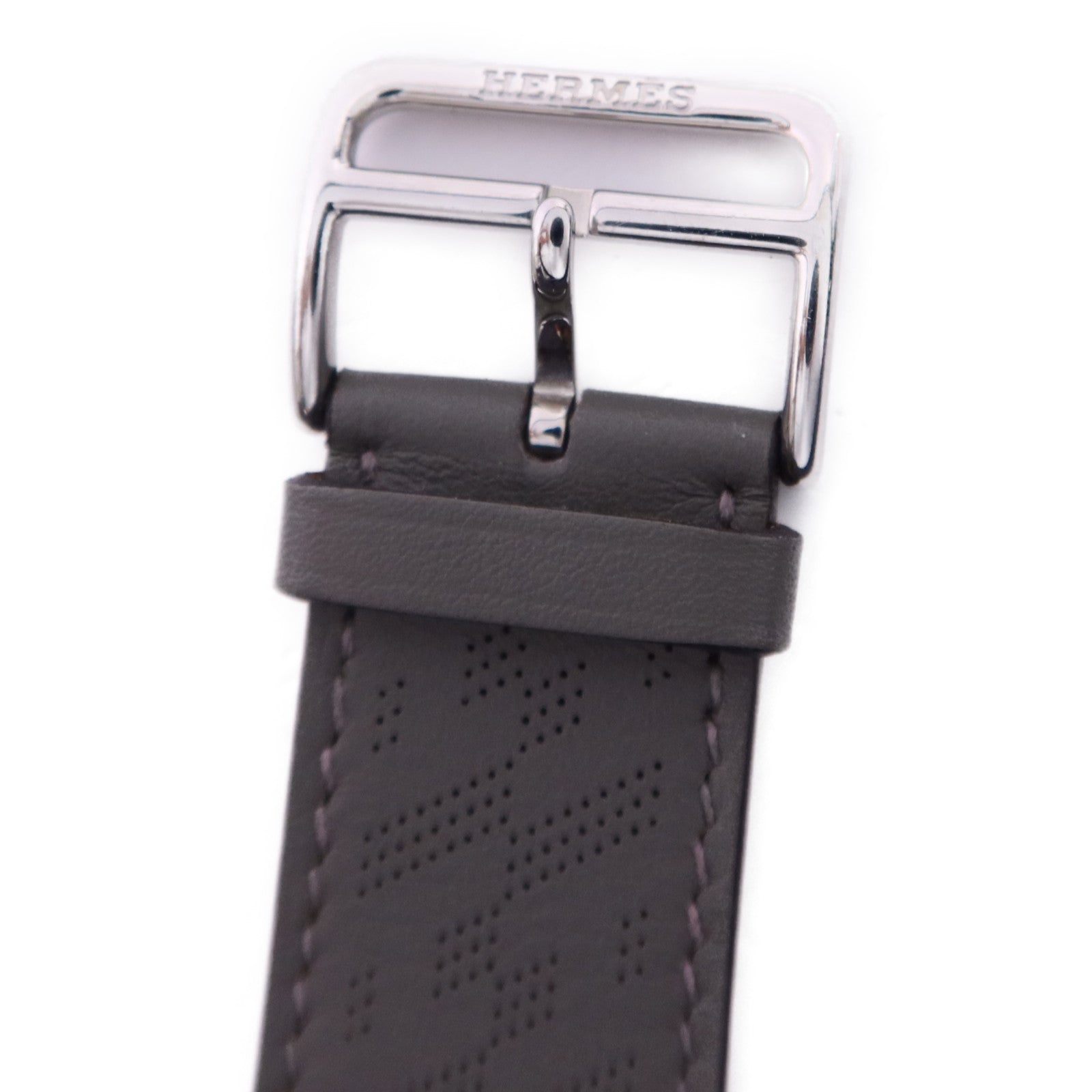 HERMES Swift皮革Apple Watch Strap銀扣錶帶