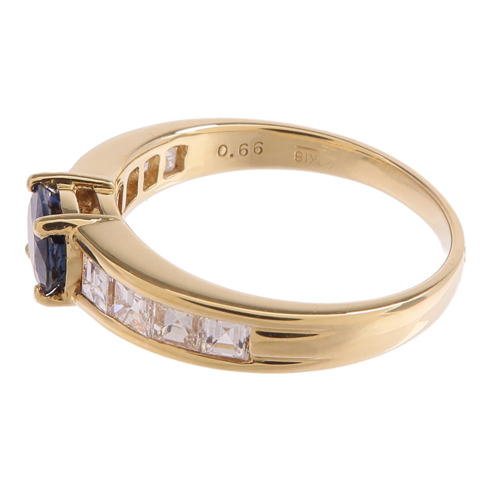 JEWELRY 18K黃金Sapphire Diamond Ring藍寶石/鑽石戒指US#6.75