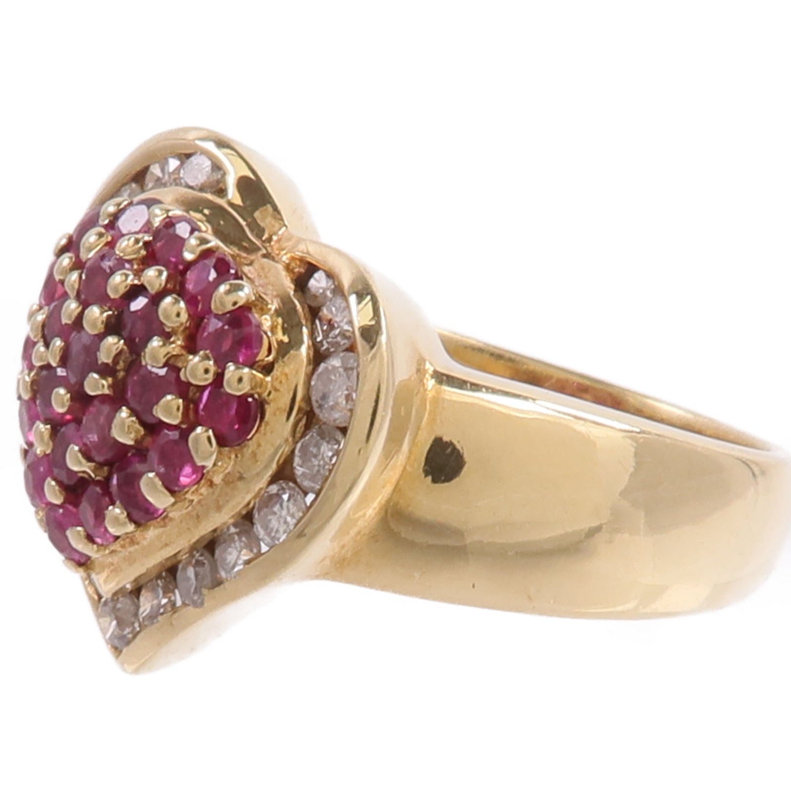 JEWELRY 14K黃金Ruby Diamond Ring紅寶石/鑽石戒指