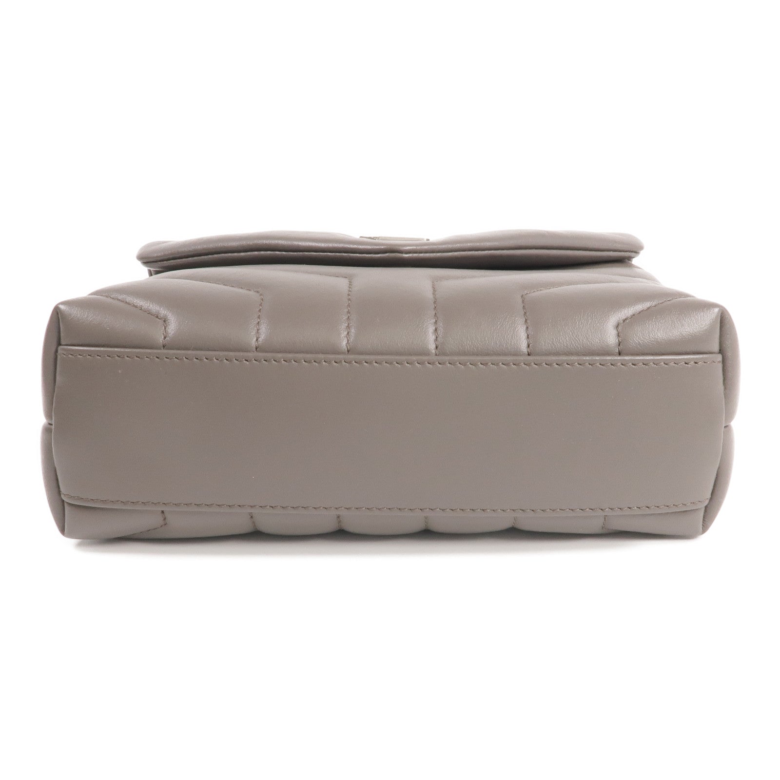 SAINT LAURENT 牛皮皮革Loulou Toy Taupe銀扣肩背袋