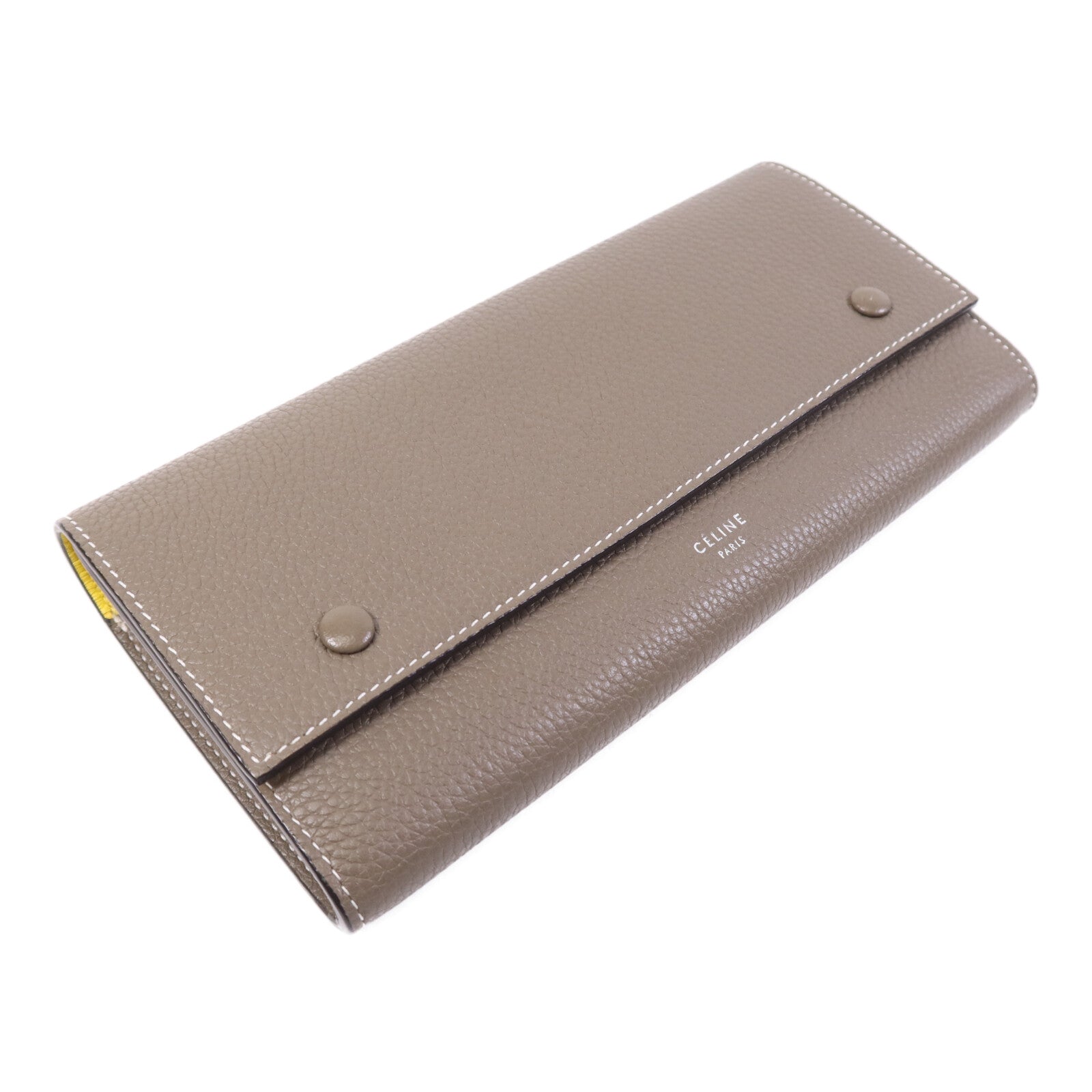 CELINE 【激減優惠】牛皮皮革Long Wallet銀扣長錢包