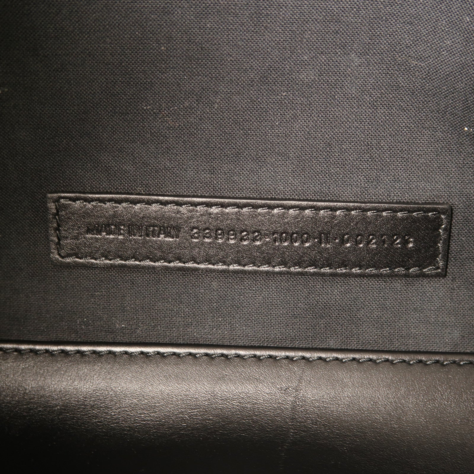 BALENCIAGA Navy Cabas Handbag 339933 Calfskin Leather Black