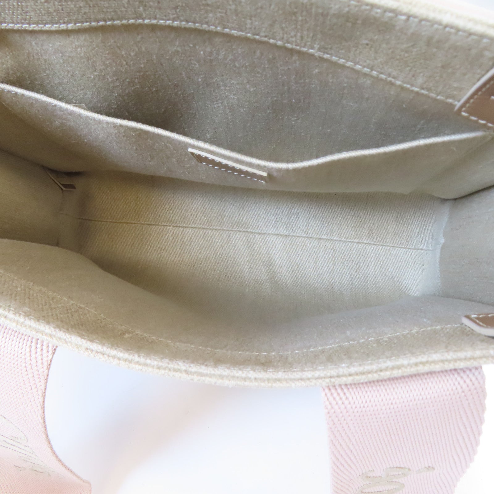 Chloe 帆布Woody Tote Bag肩背袋米色/粉紅色