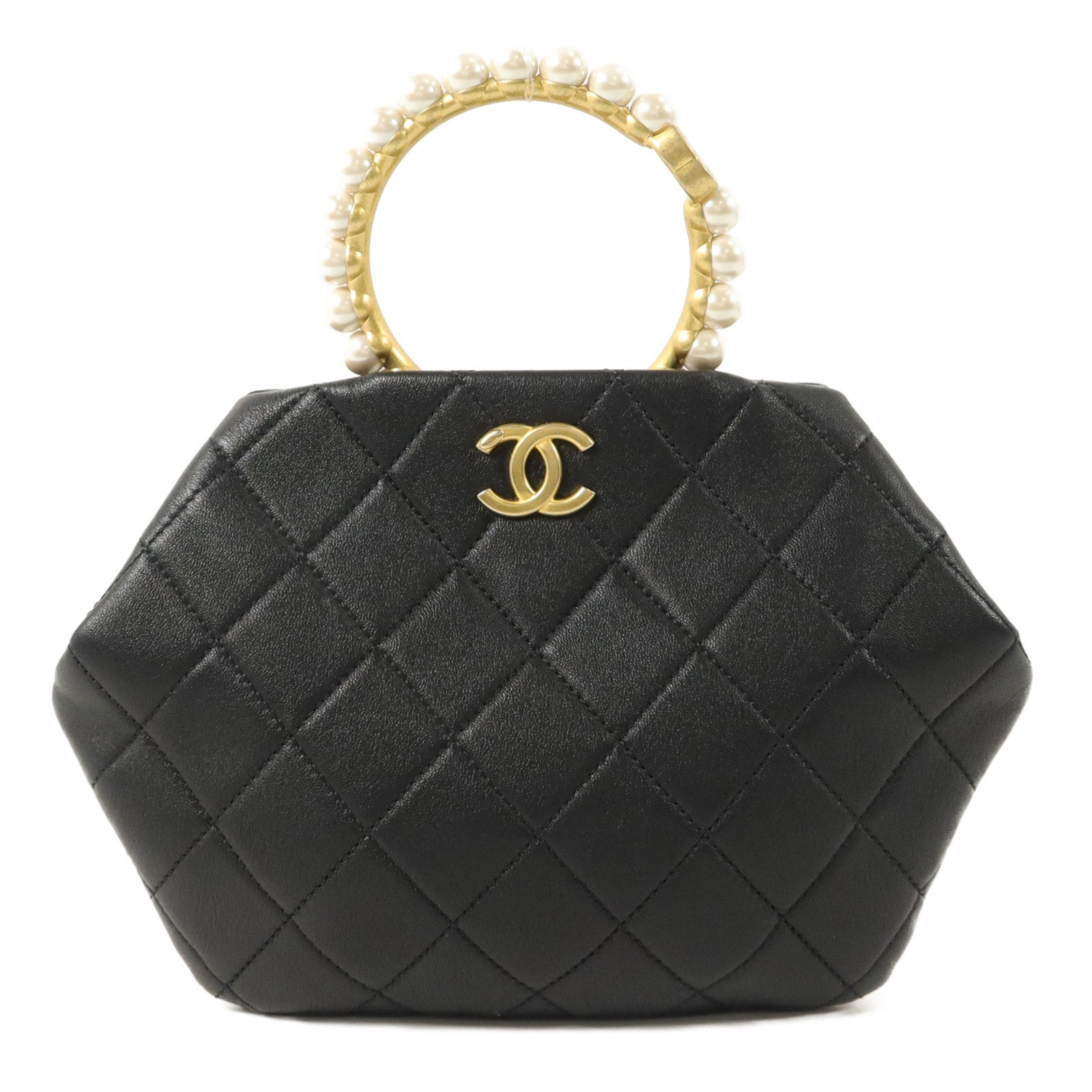 CHANEL 羊皮皮革Matelasse Handle手挽袋
