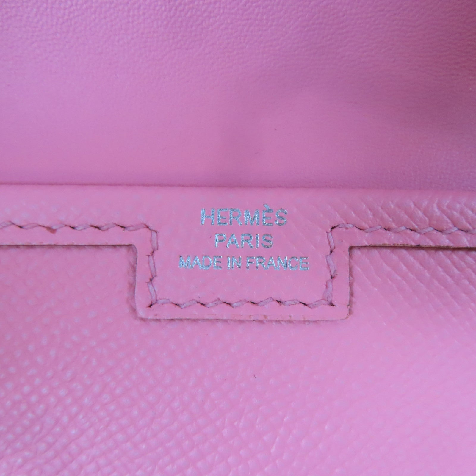 HERMES Epsom皮革Jige Elan手拿包粉紅色