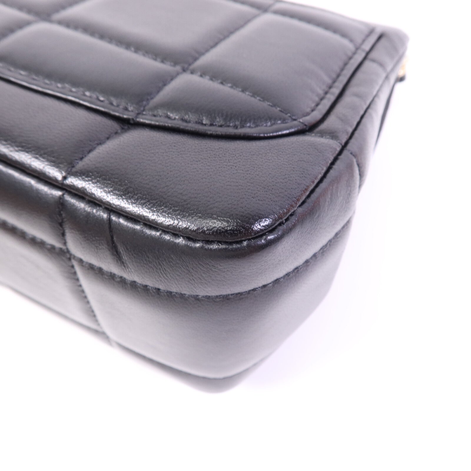 CHANEL 羊皮皮革Chocolate Bar Mini Flap金扣鏈帶肩背袋