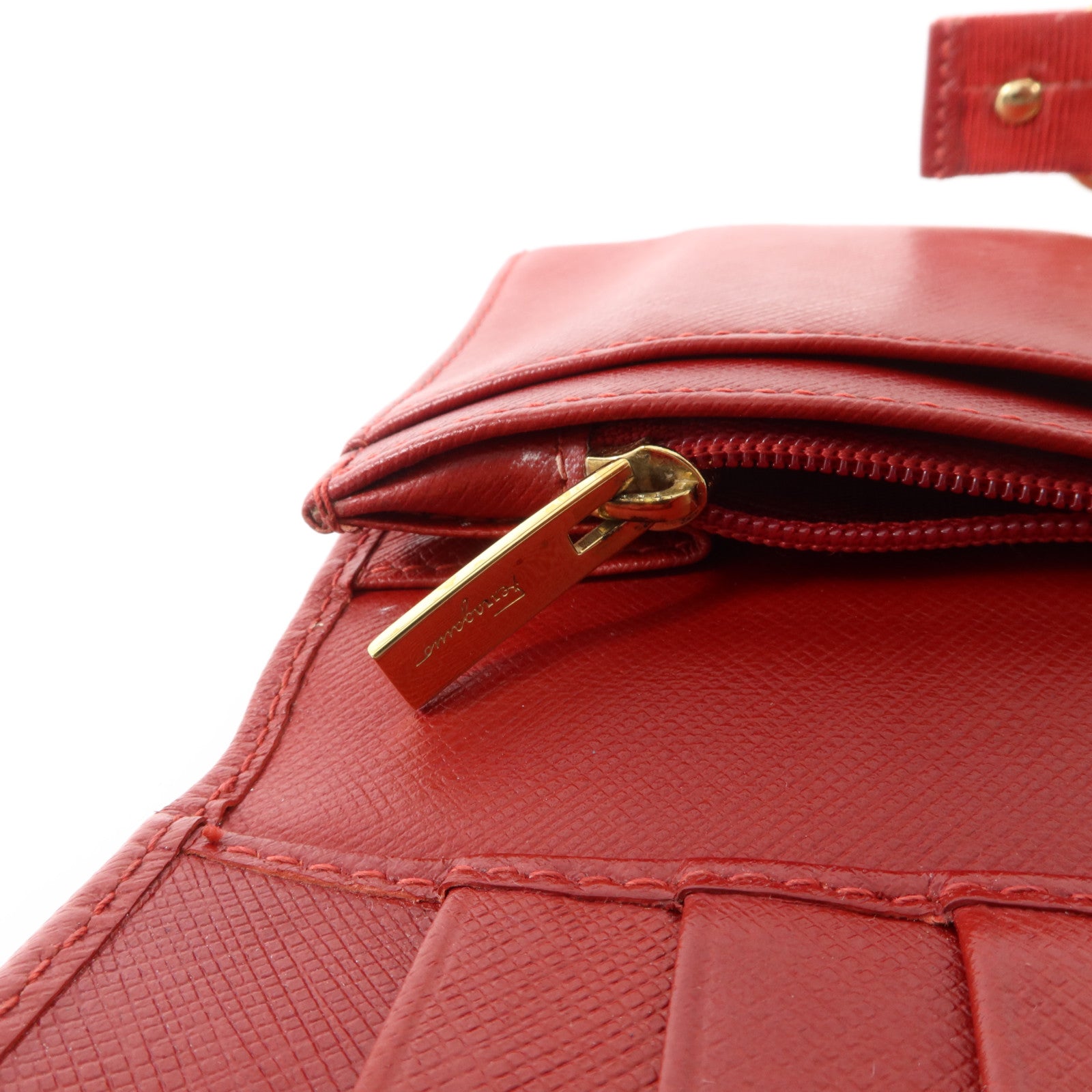 Salvatore Ferragamo Saffiano皮革Vara Bow Long Wallet金扣長錢包