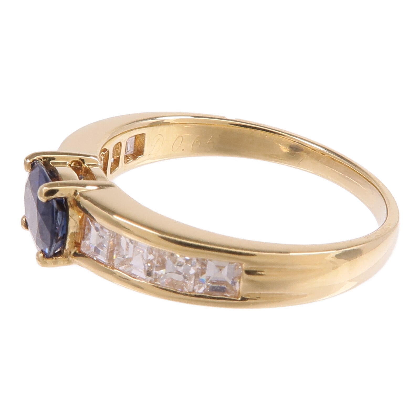 JEWELRY 18K黃金Sapphire Diamond Ring藍寶石/鑽石戒指US#6.75
