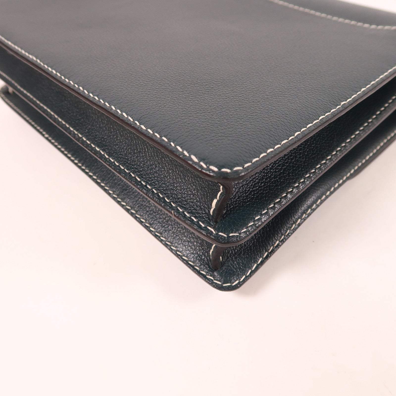 HERMES Evercolor皮革Roulis 23金扣肩背袋Vert Cypres