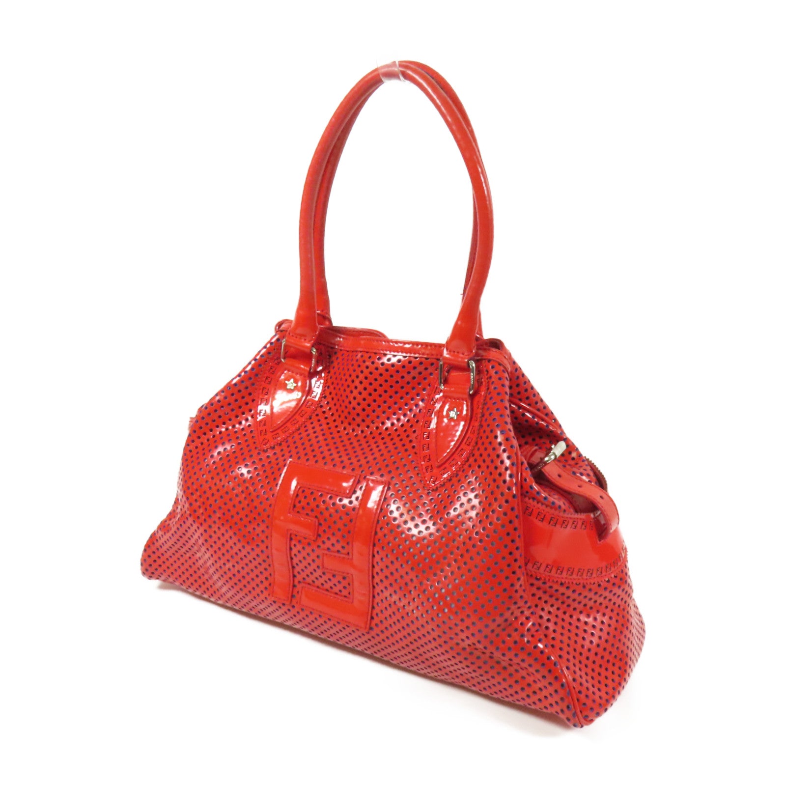 FENDI 漆皮皮革Sac A Main En Evir銀扣肩背袋