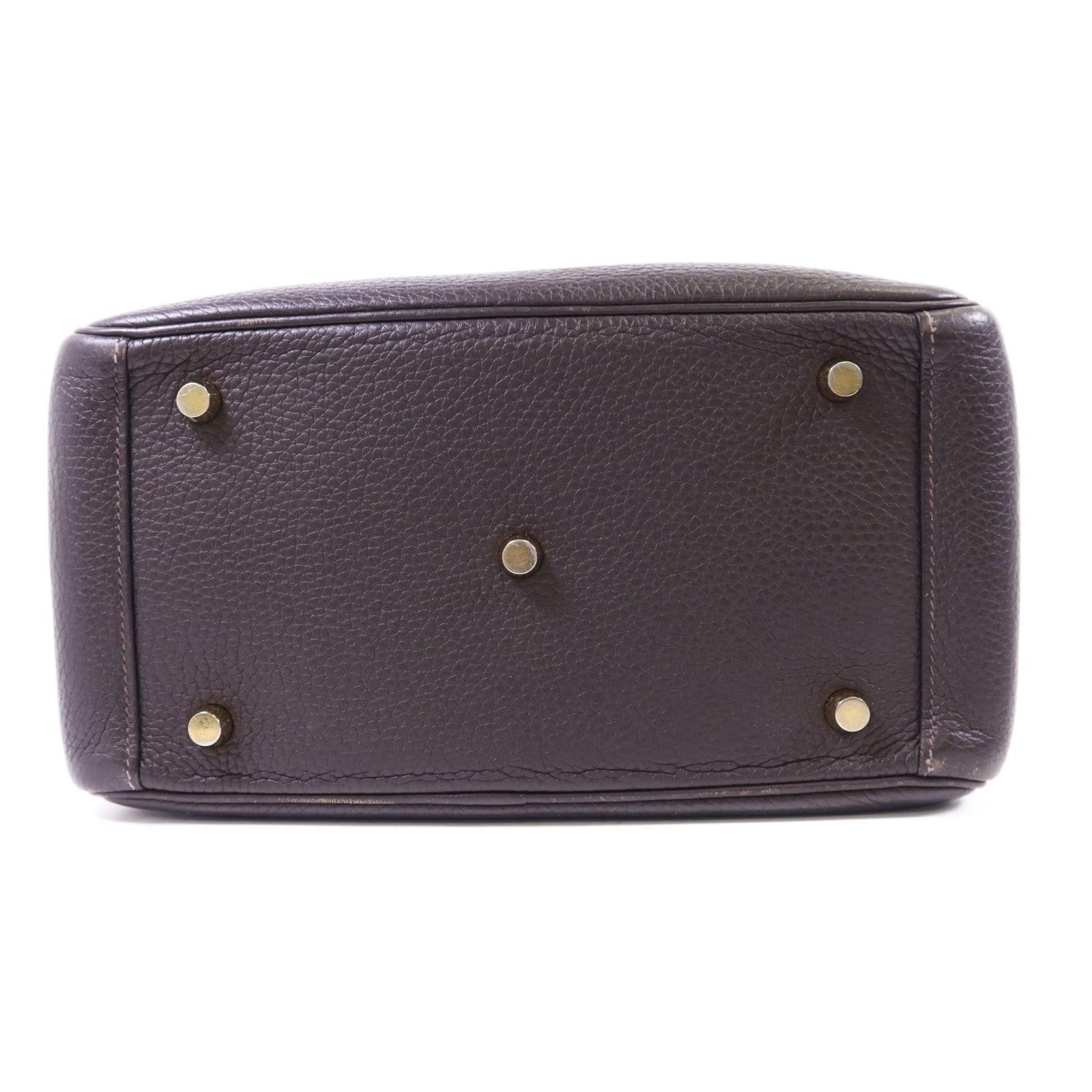 HERMES Clemence皮革Lindy 26金扣手挽肩背兩用袋Ebene