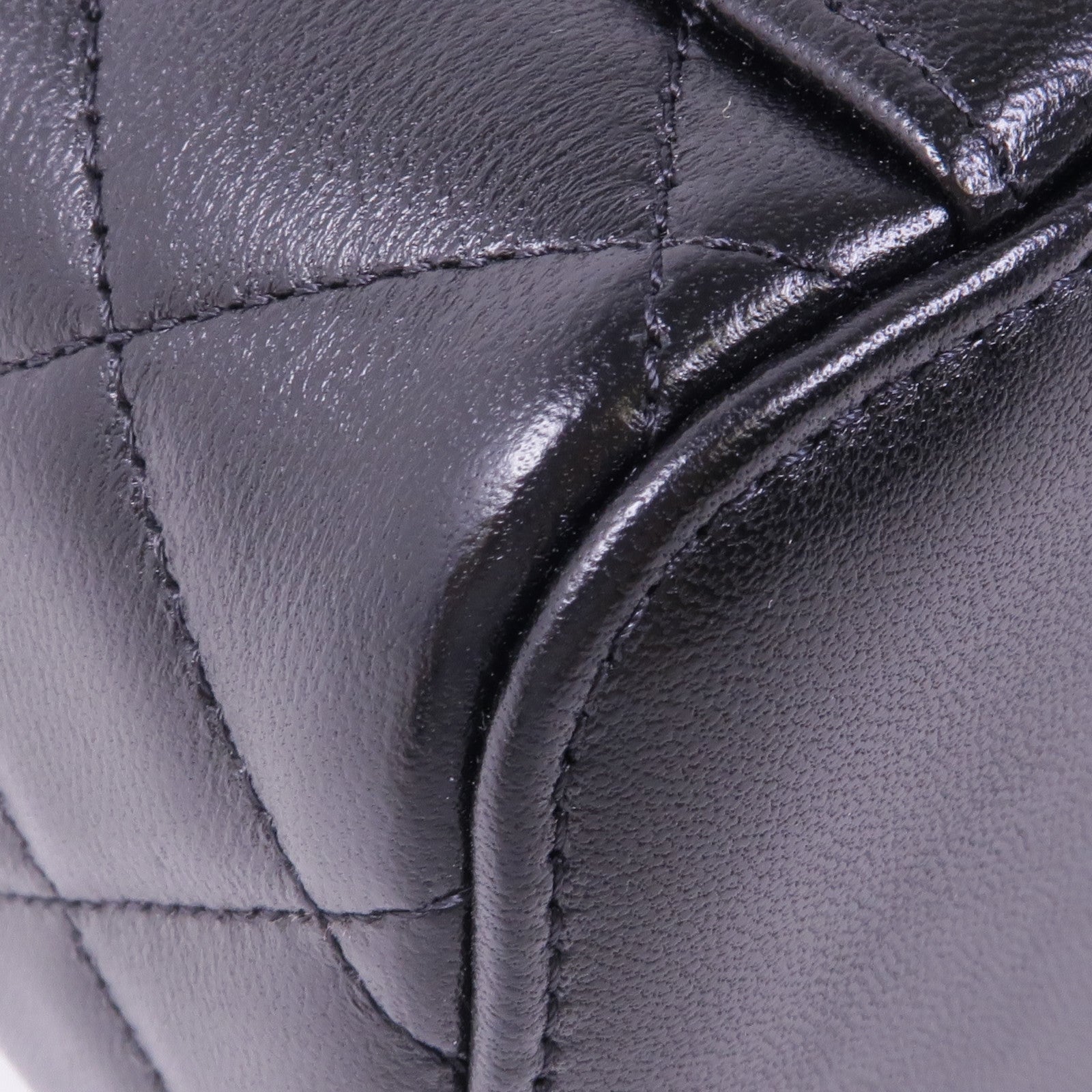 CHANEL 羊皮皮革Vanity Case金扣鏈帶手挽肩背兩用袋