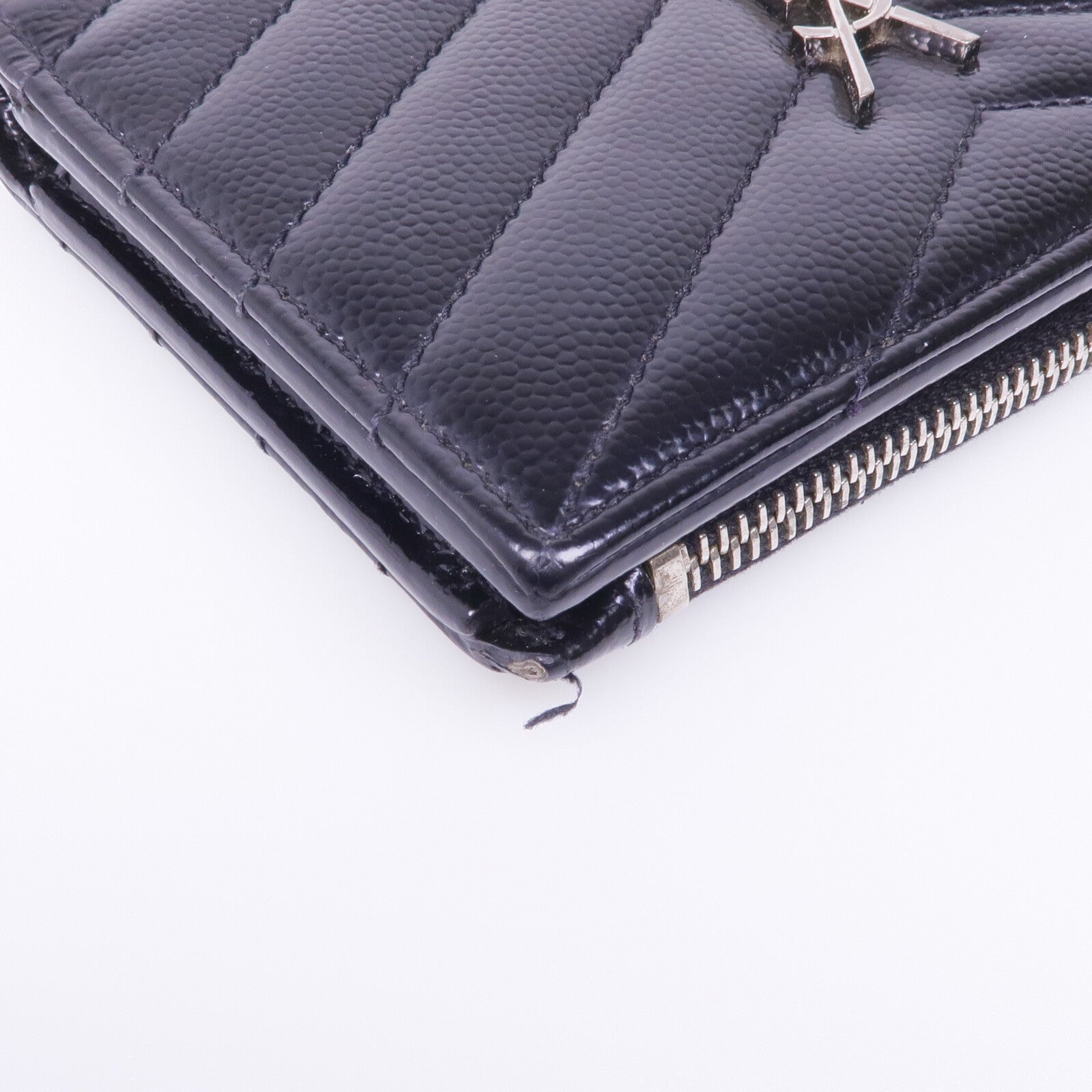 SAINT LAURENT 牛皮皮革Wallet銀扣卡片套