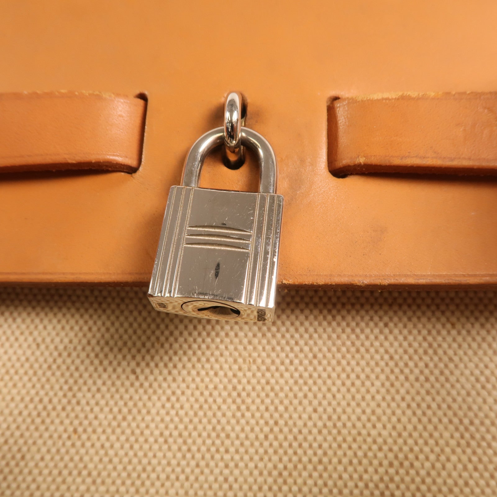 HERMES 帆布Herbag A Dos Zip銀扣背包Gold