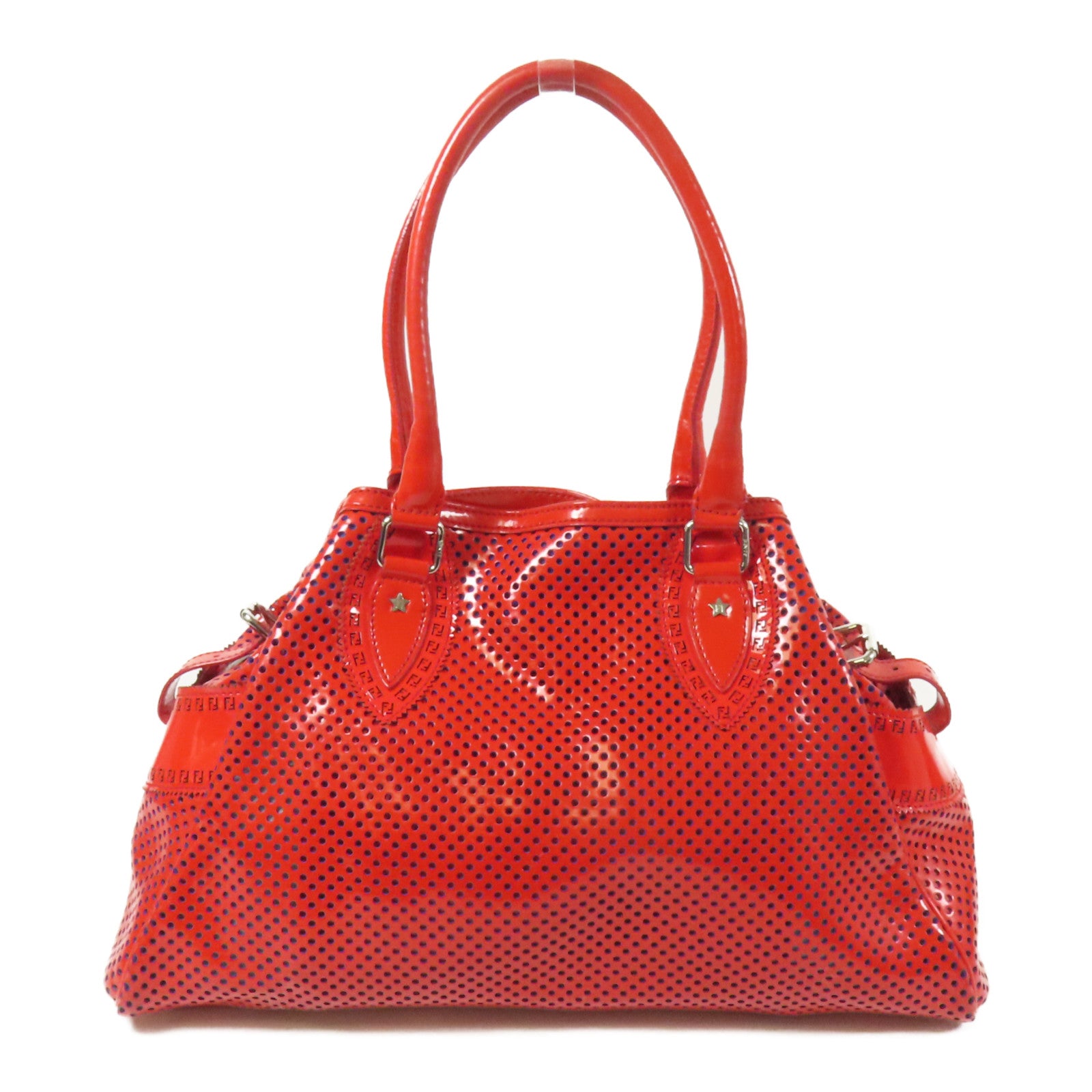 FENDI 漆皮皮革Sac A Main En Evir銀扣肩背袋