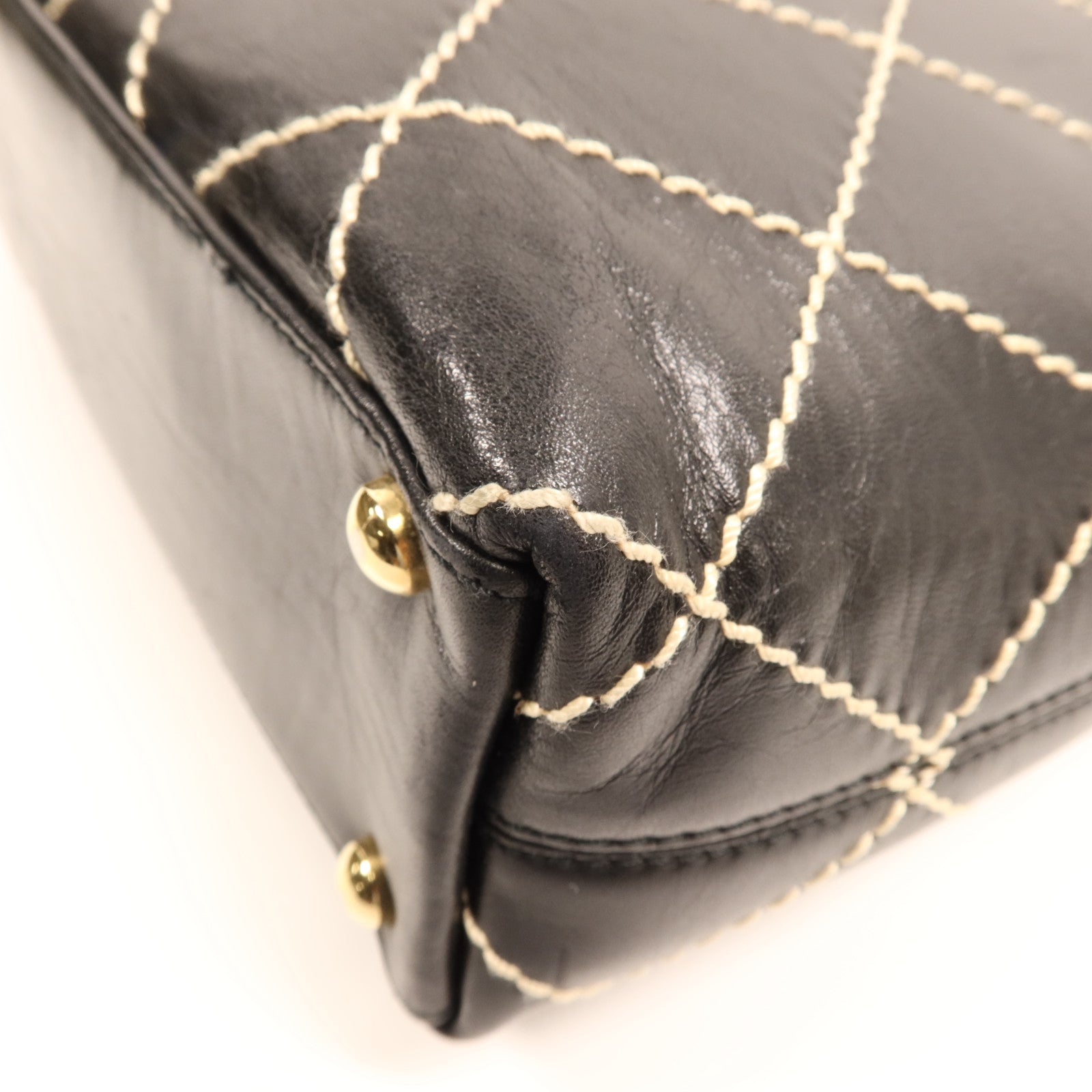 CHANEL 牛皮皮革Tote Bag金扣手挽袋