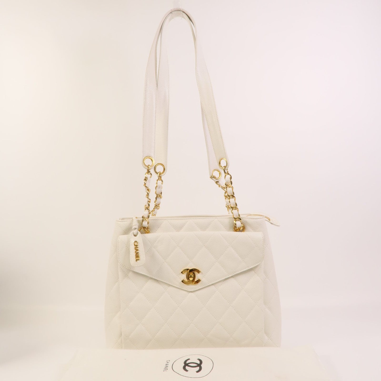 CHANEL 牛皮皮革Chain Shoulder鏈帶肩背袋