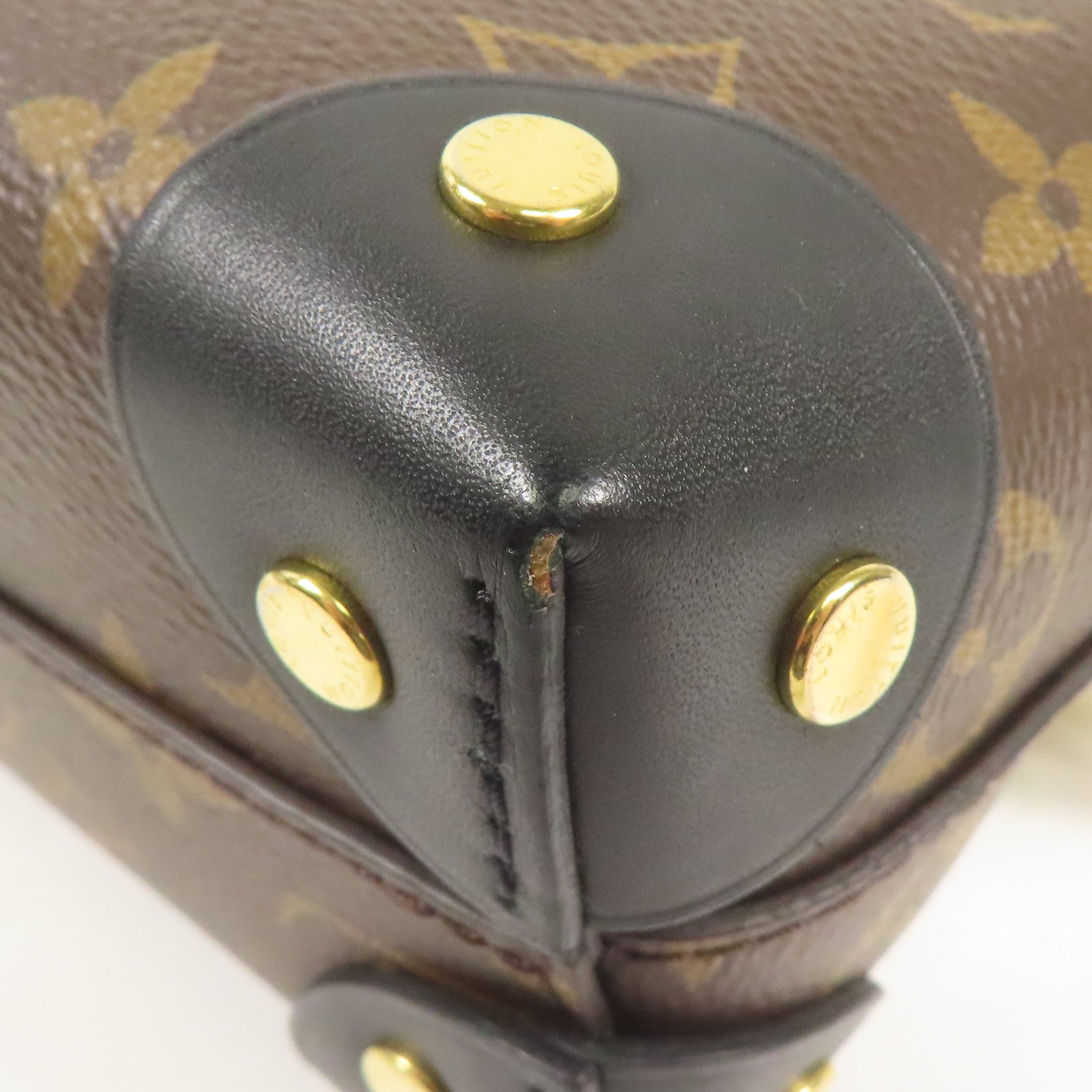 LOUIS VUITTON Monogram Petite Malle Souple金扣手挽肩背兩用袋棕色
