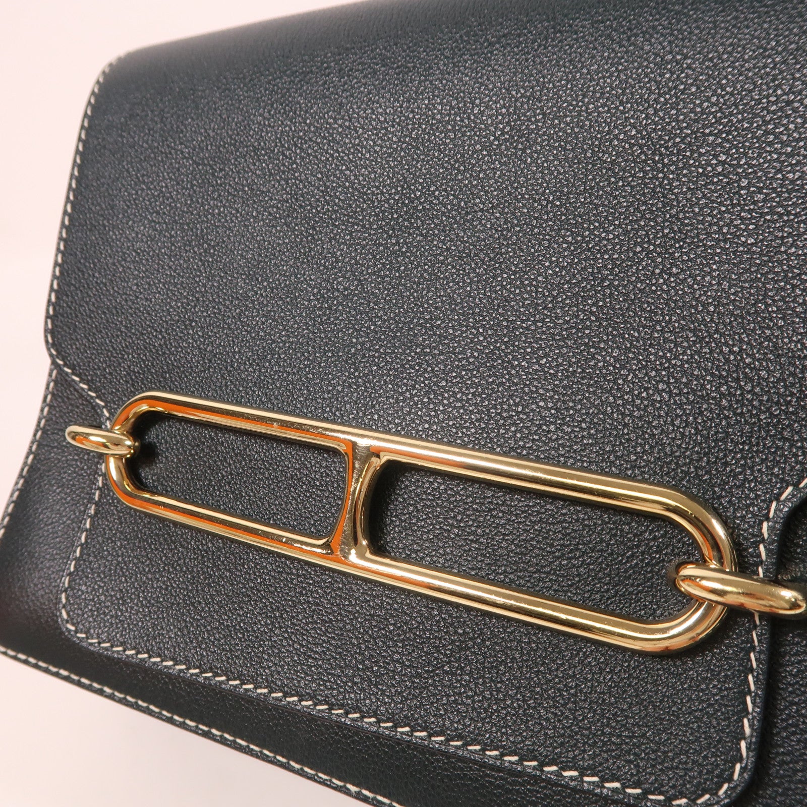 HERMES Evercolor皮革Roulis 23金扣肩背袋Vert Cypres