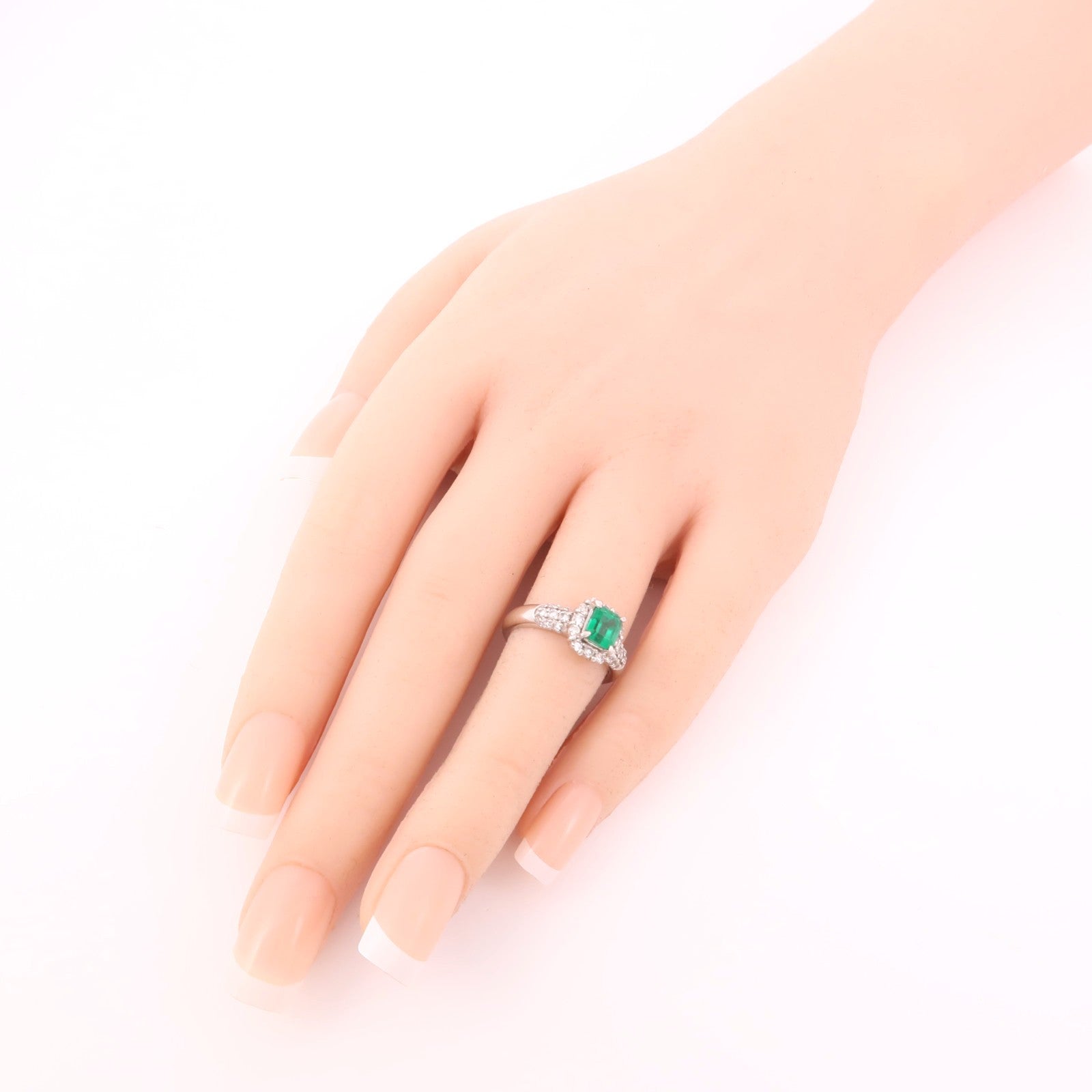 JEWELRY PT900鉑金Emerald Ring綠寶石/鑽石戒指