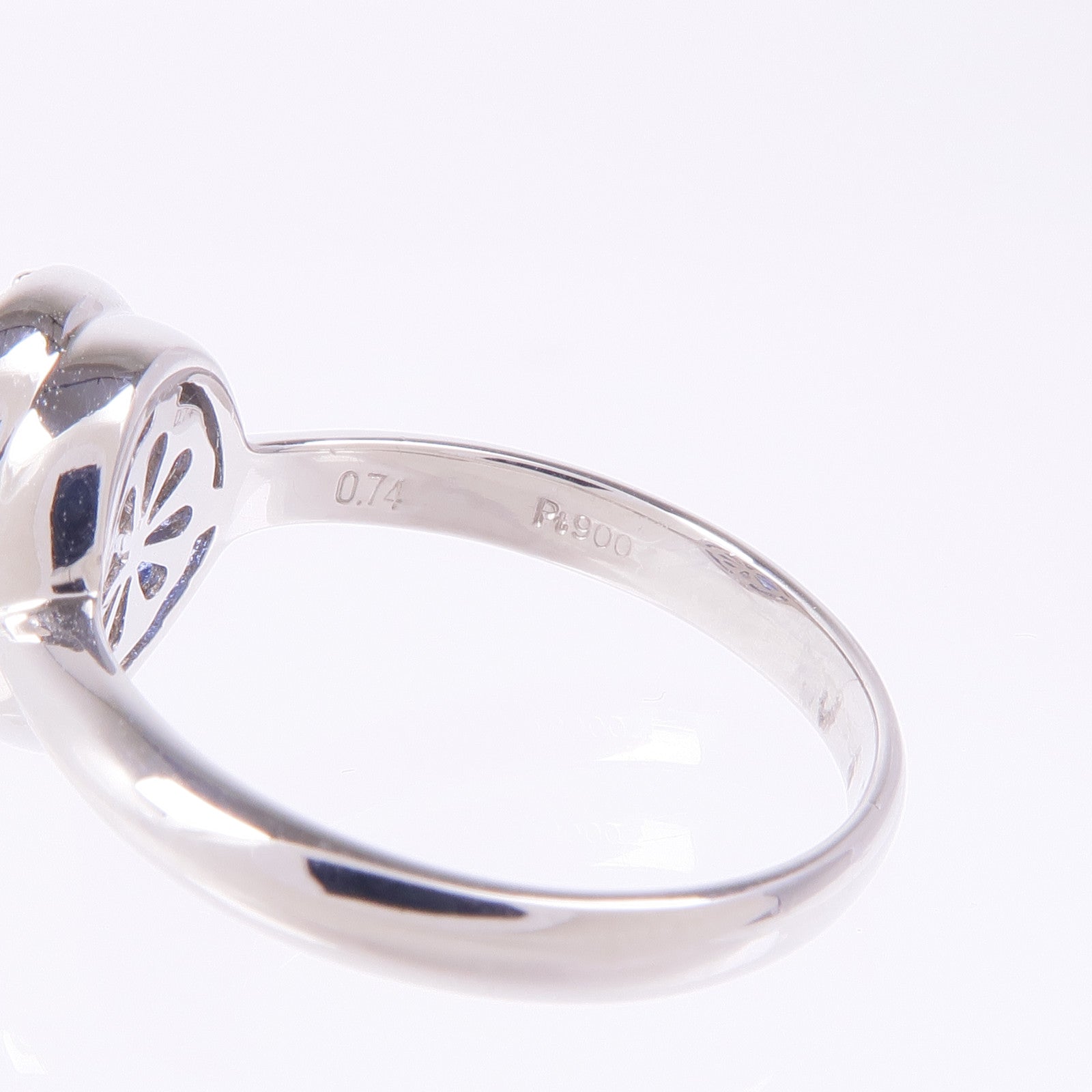 JEWELRY PT900鉑金Sapphire Diamond Ring藍寶石/鑽石戒指US#7