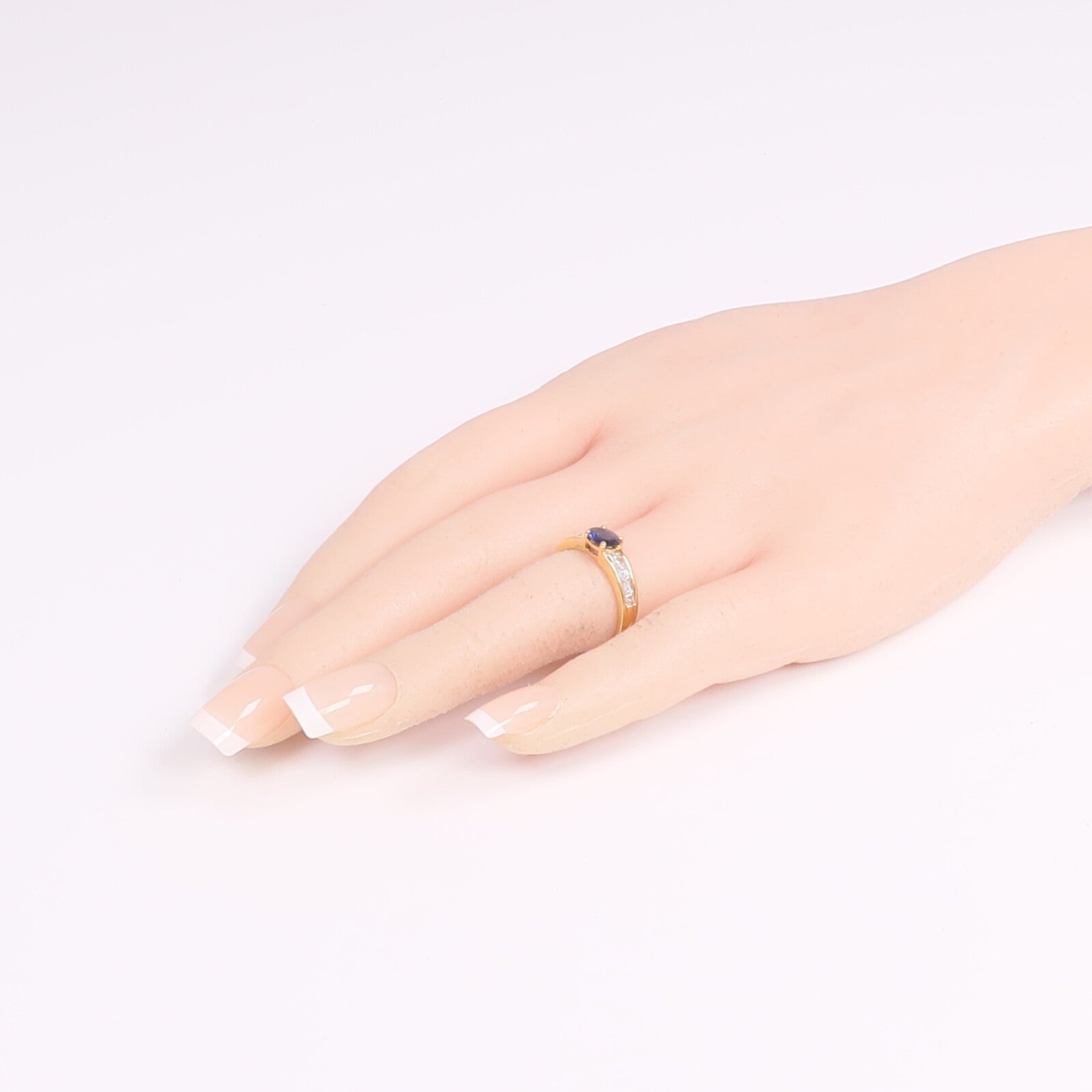 JEWELRY 18K黃金Sapphire Diamond Ring藍寶石/鑽石戒指US#6.75