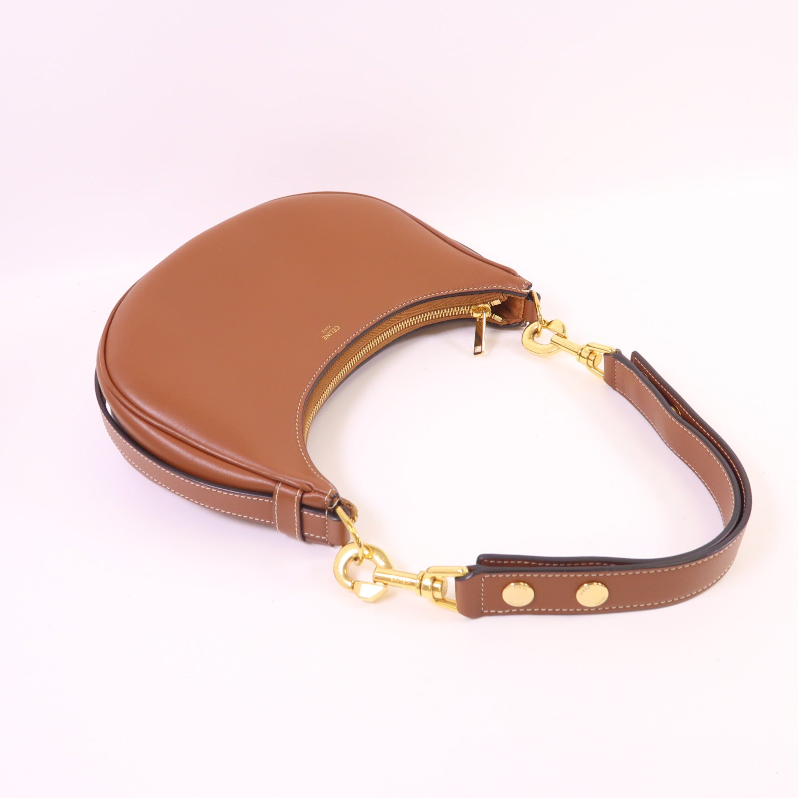 CELINE 牛皮皮革Ava金扣肩背袋