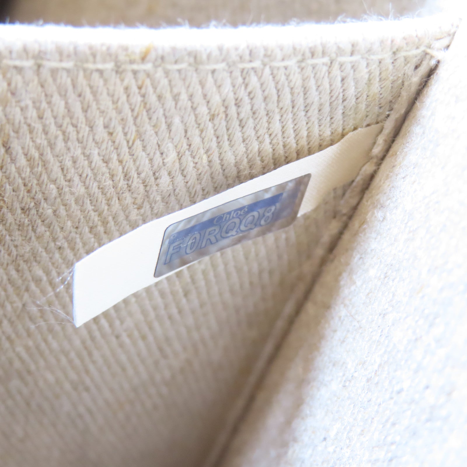 Chloe 帆布Woody Tote Bag肩背袋米色/粉紅色