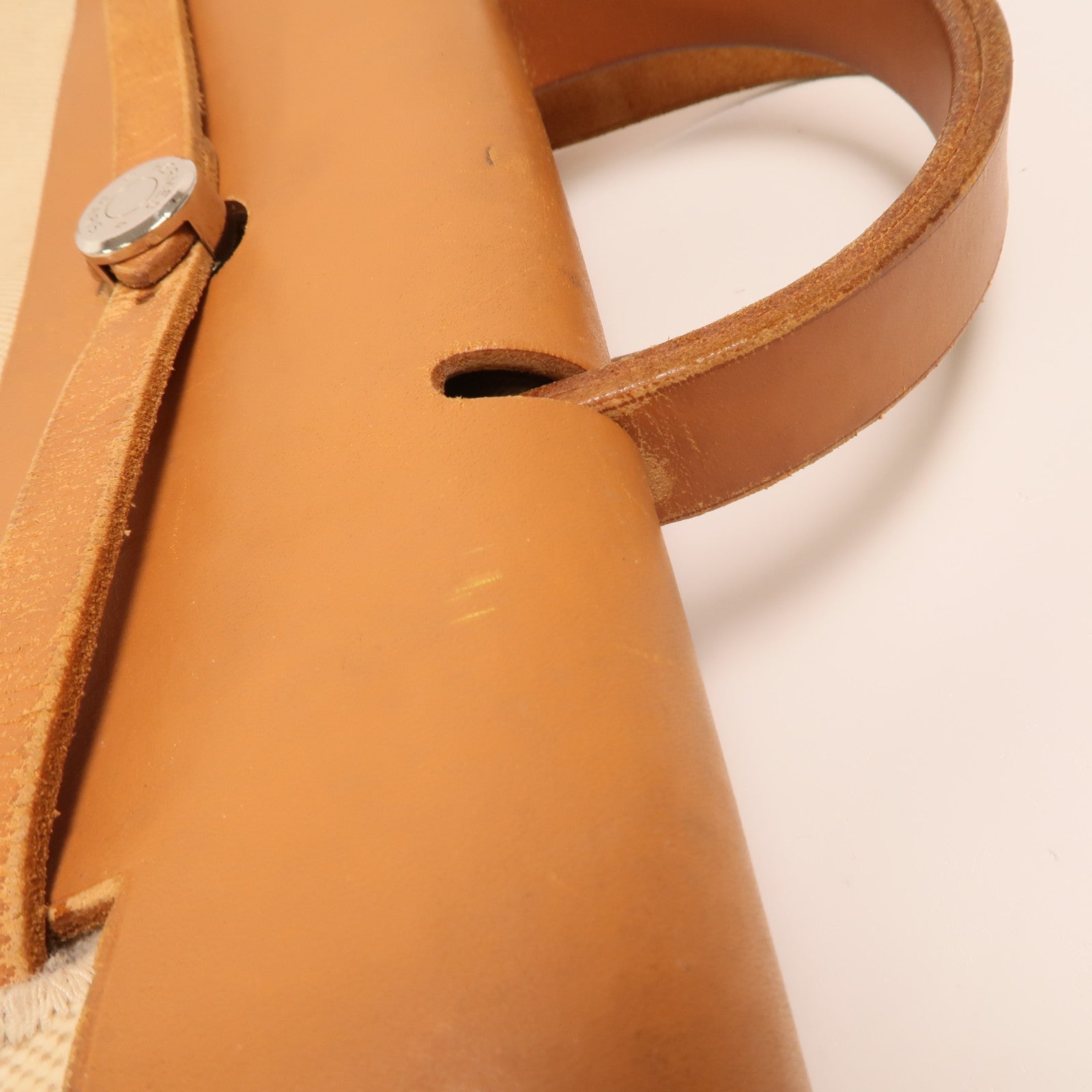 HERMES 帆布Herbag A Dos Zip銀扣背包Gold
