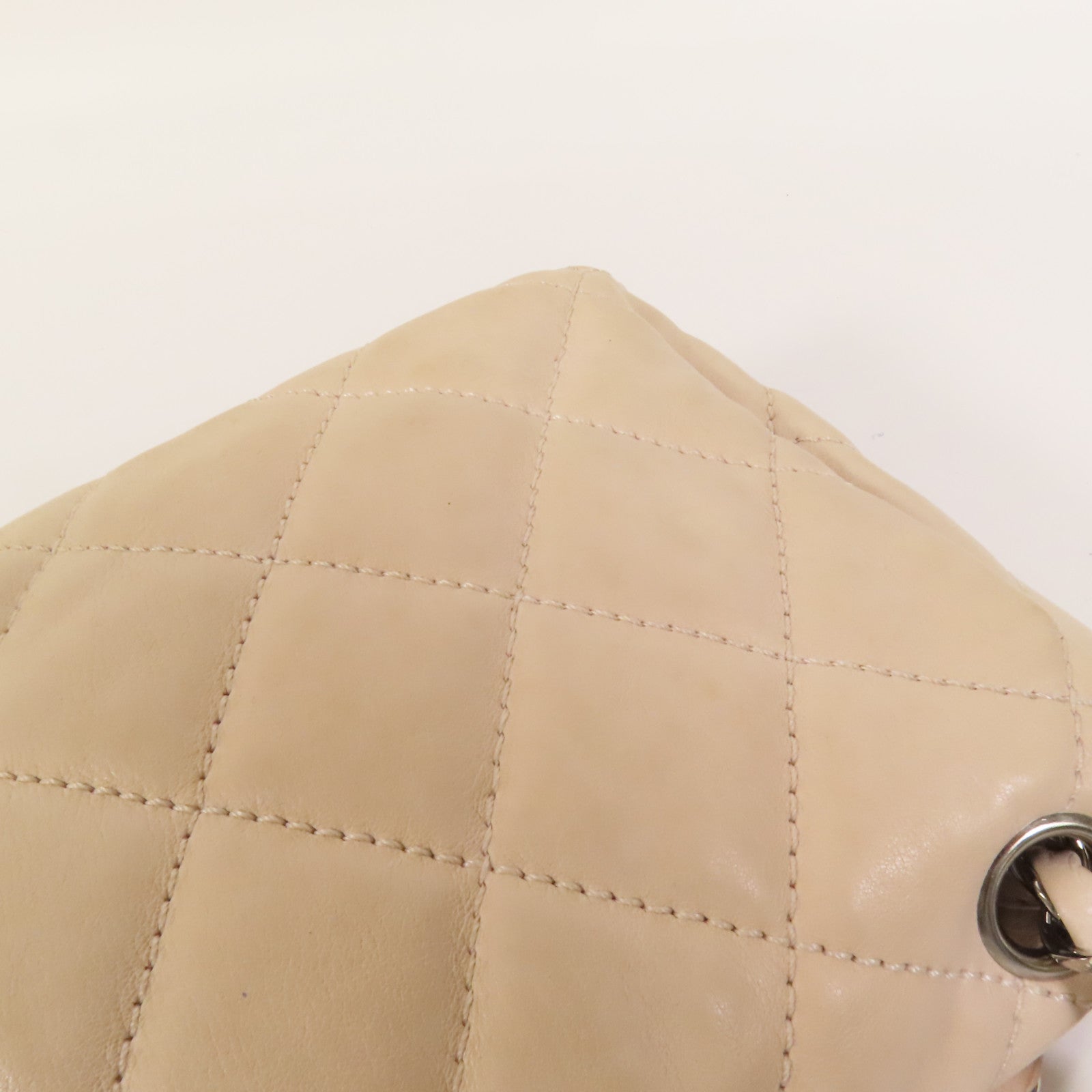 CHANEL 牛皮皮革Chain Shoulder銀扣肩背袋