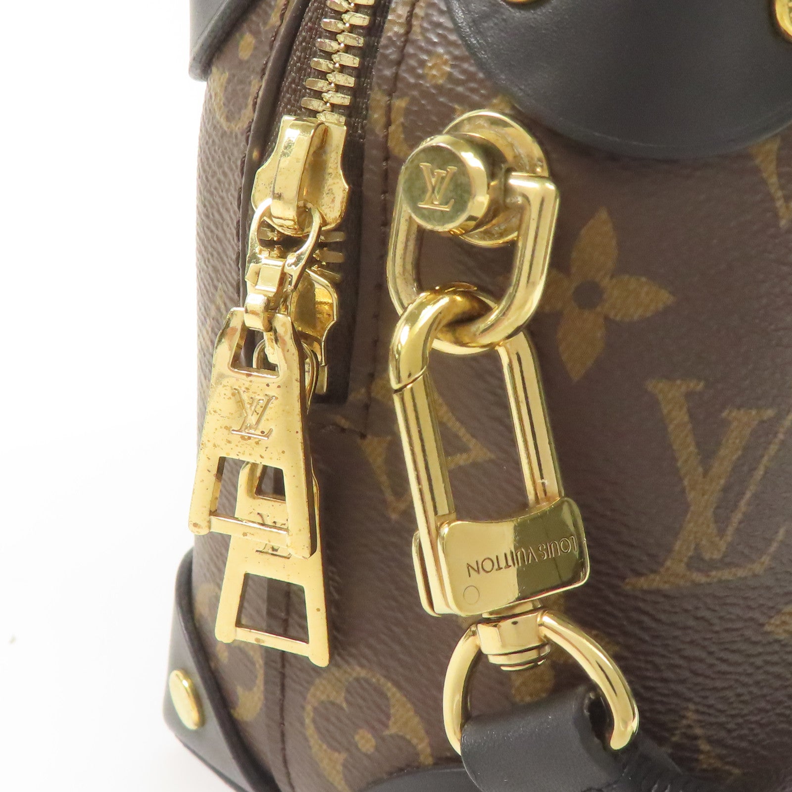 LOUIS VUITTON 【激減優惠】Monogram Petite Malle Souple金扣手挽肩背兩用袋棕色