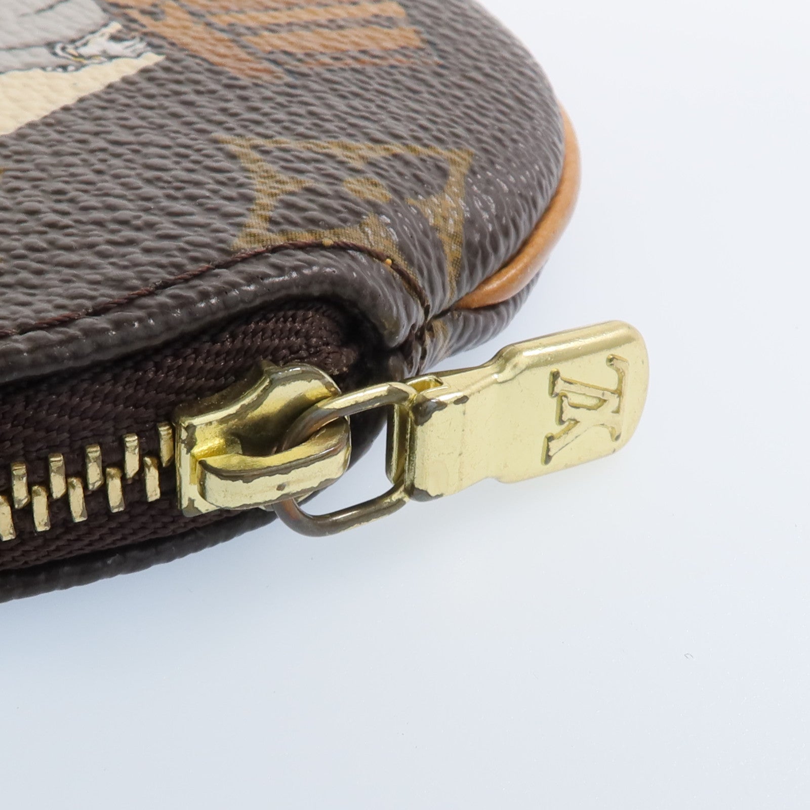 LOUIS VUITTON Monogram Groom Coin Case金扣零錢包