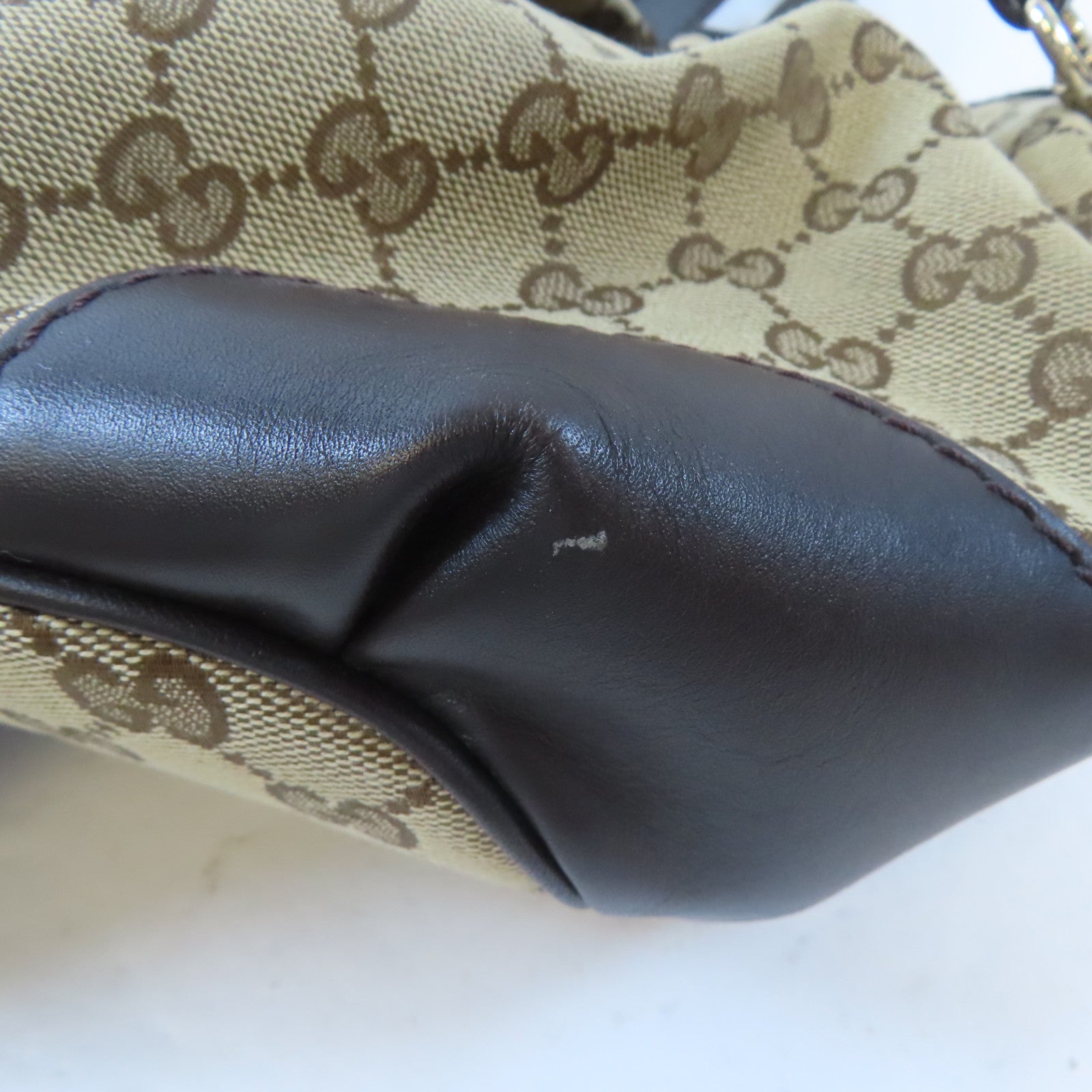 GUCCI【激減優惠】 帆布2 Way Shoulder金扣手挽肩背兩用袋棕色