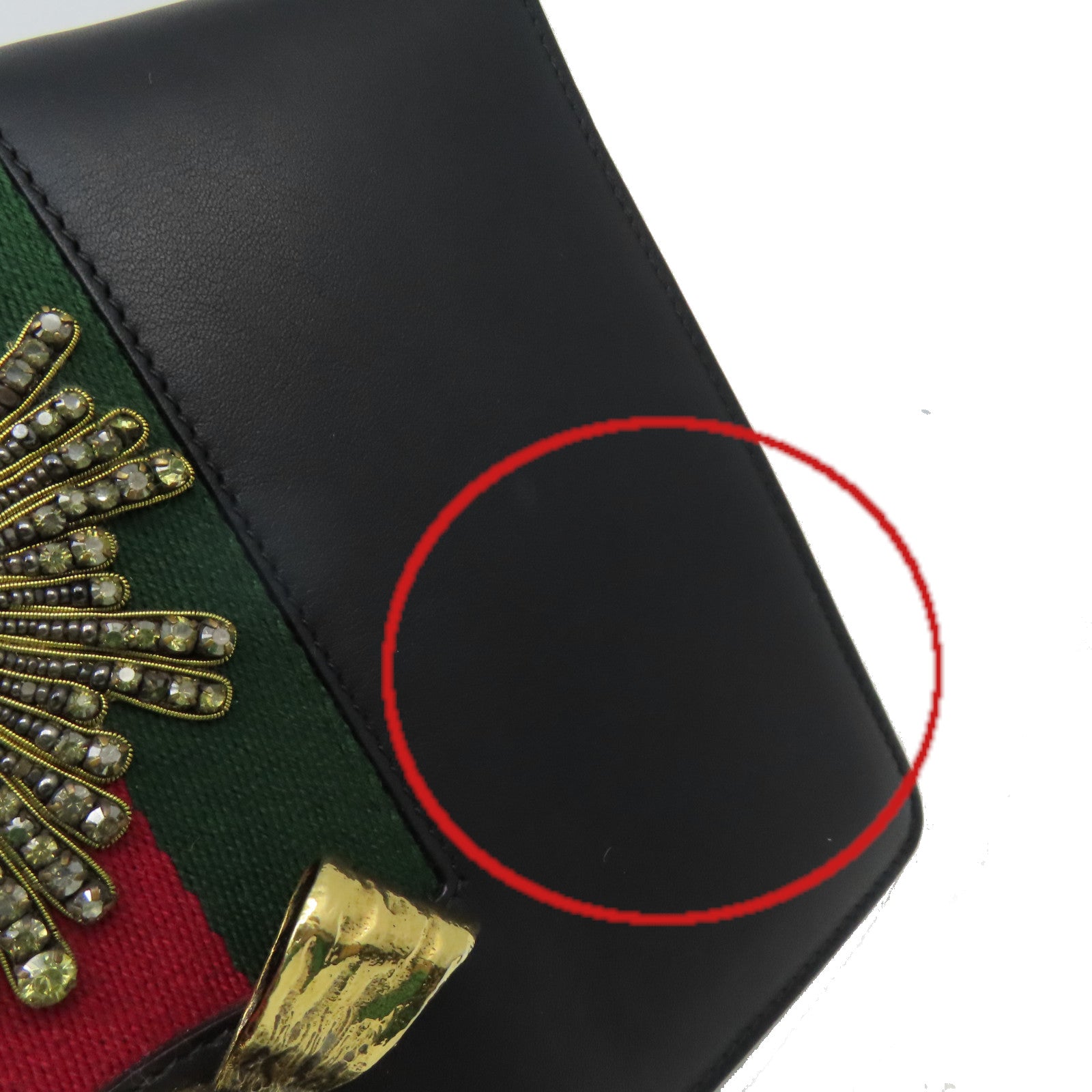 GUCCI 牛皮皮革Chain Shoulder Bag金扣鏈帶肩背袋黑色
