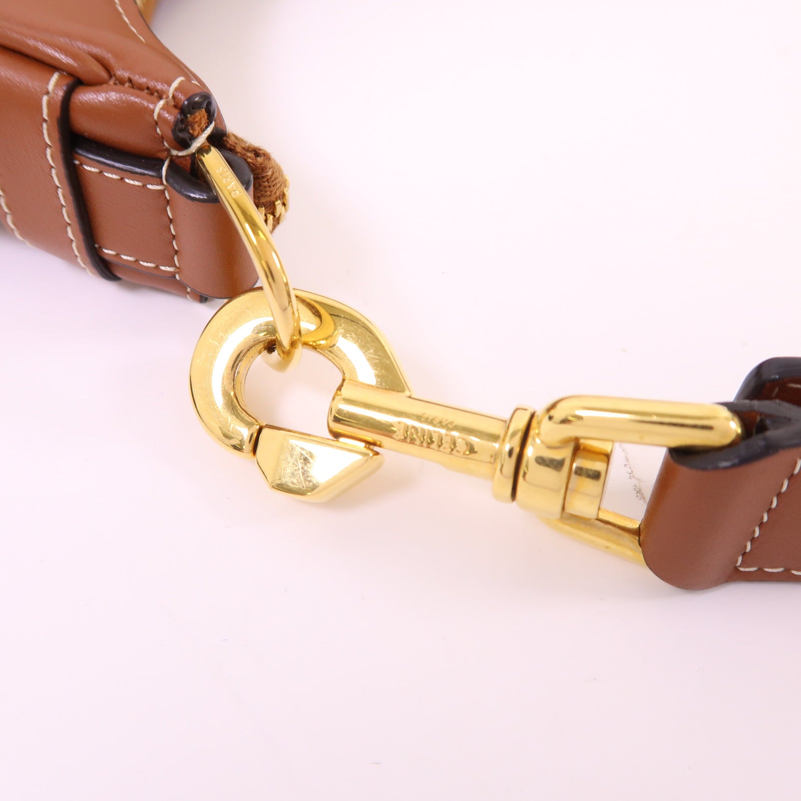 CELINE 牛皮皮革Ava金扣肩背袋