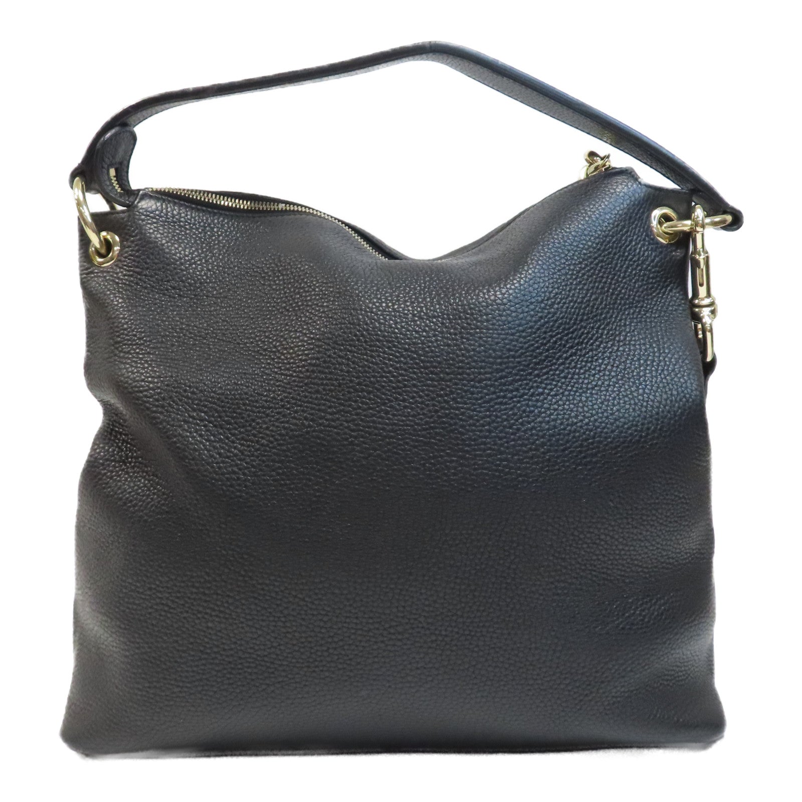 GUCCI 皮革Soho Shoulder Bag金扣手挽肩背兩用袋黑色