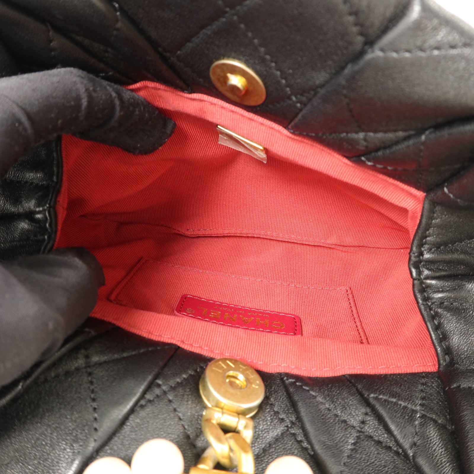 CHANEL 羊皮皮革Matelasse Handle手挽袋