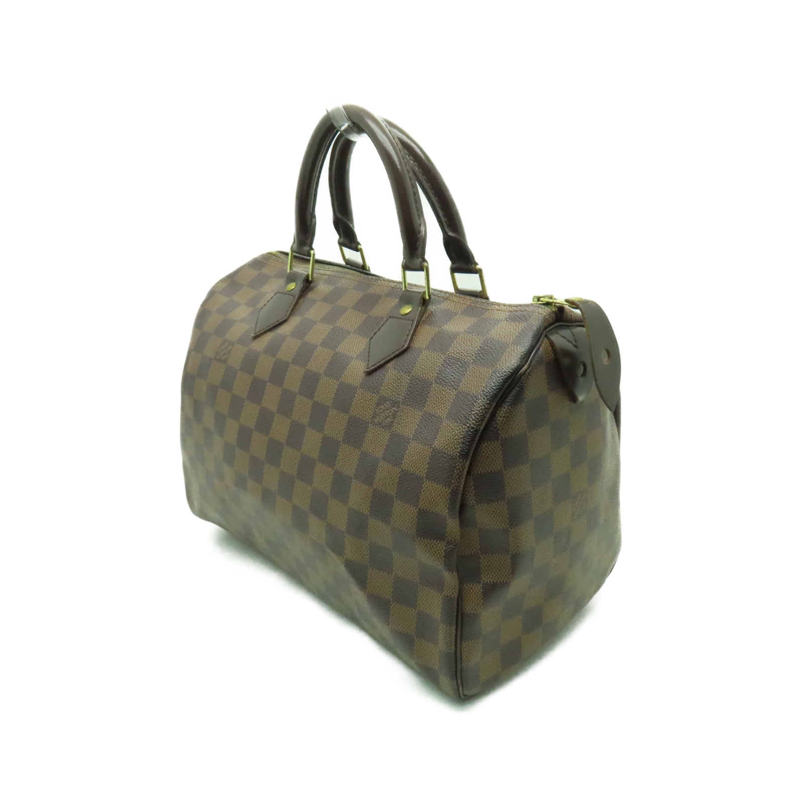 LOUIS VUITTON 【激減優惠】Damier Ebene Speedy 30金扣手挽袋棕色