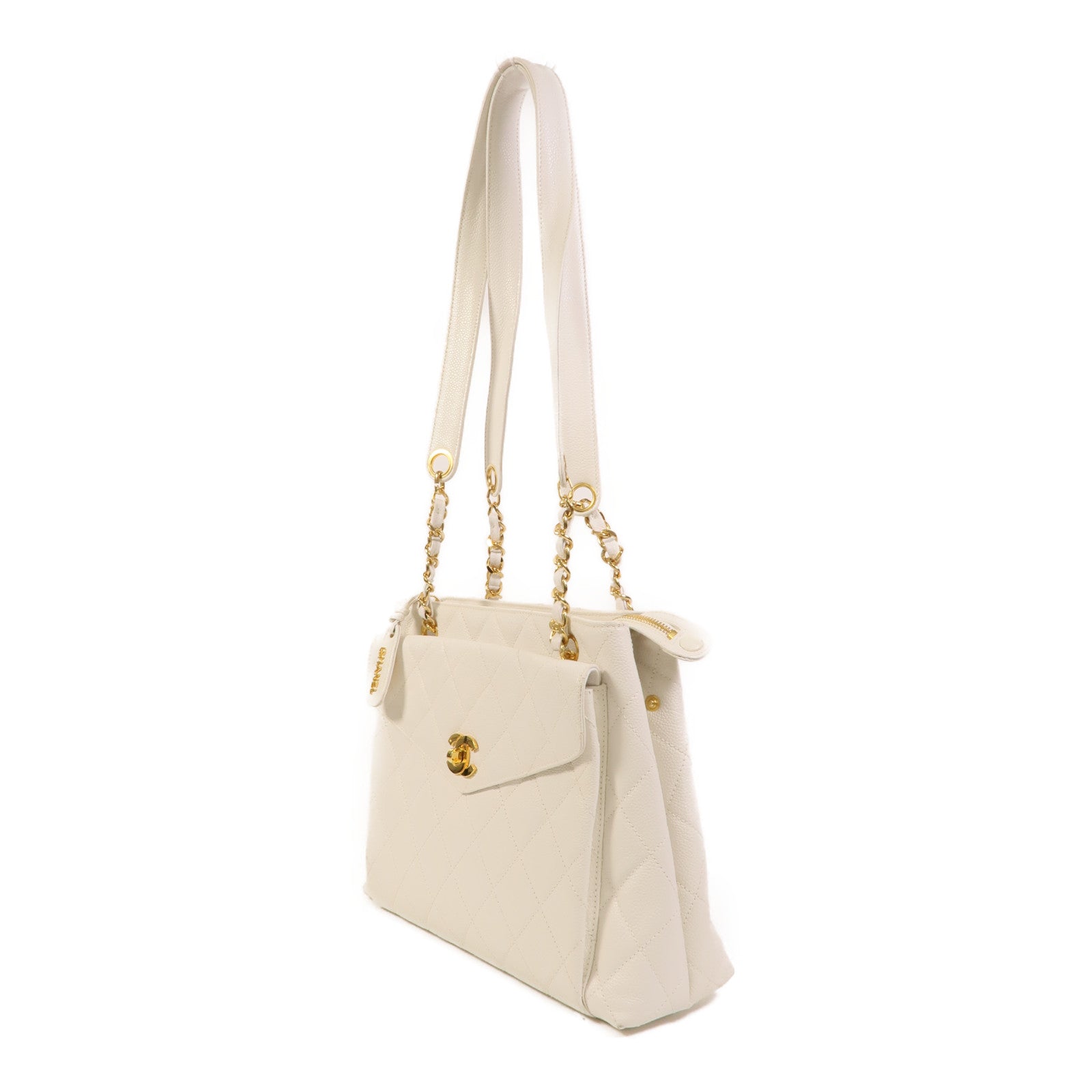 CHANEL 牛皮皮革Chain Shoulder鏈帶肩背袋