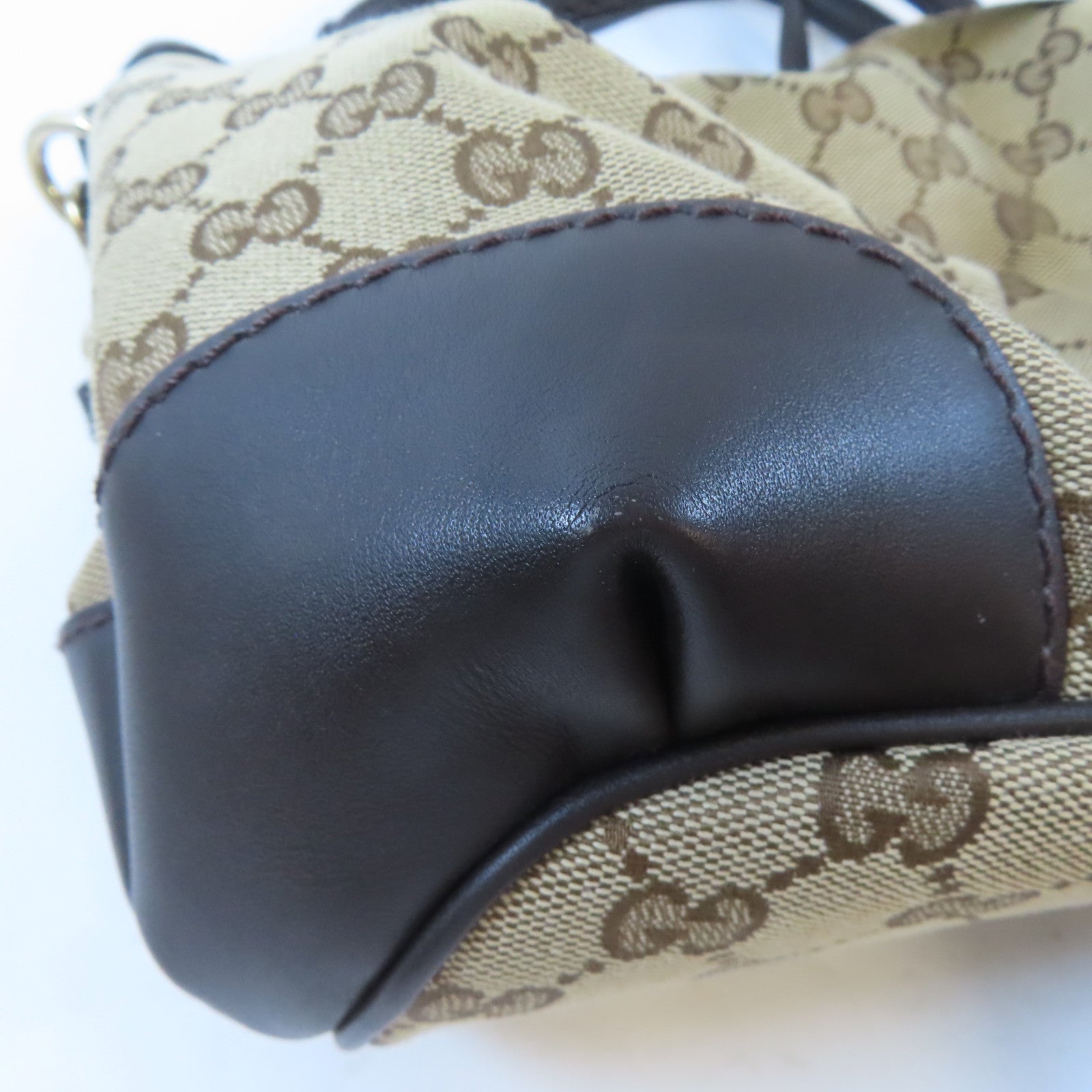 GUCCI【激減優惠】 帆布2 Way Shoulder金扣手挽肩背兩用袋棕色