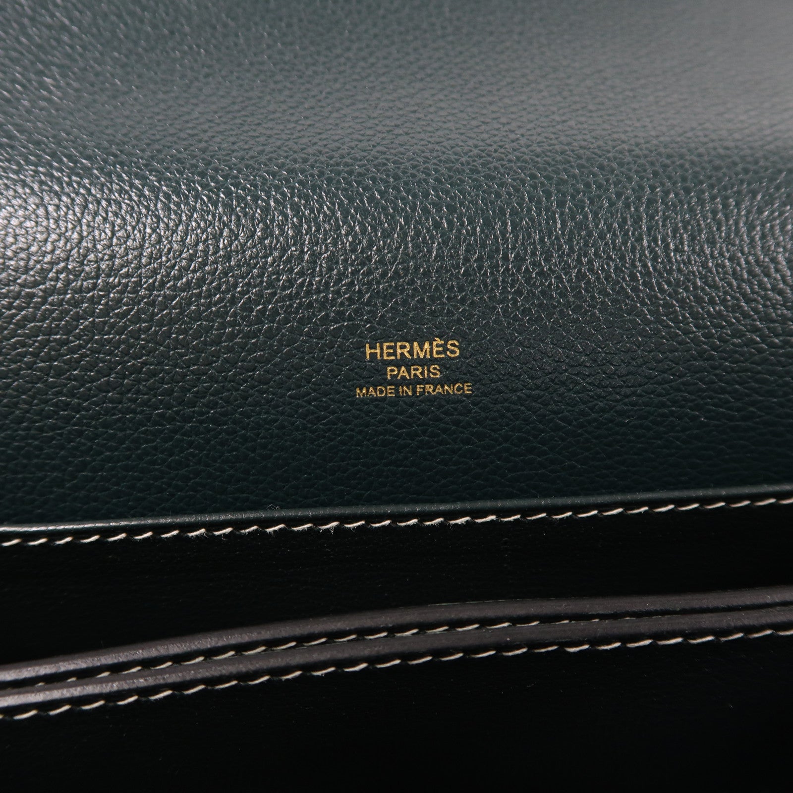 HERMES Evercolor皮革Roulis 23金扣肩背袋Vert Cypres